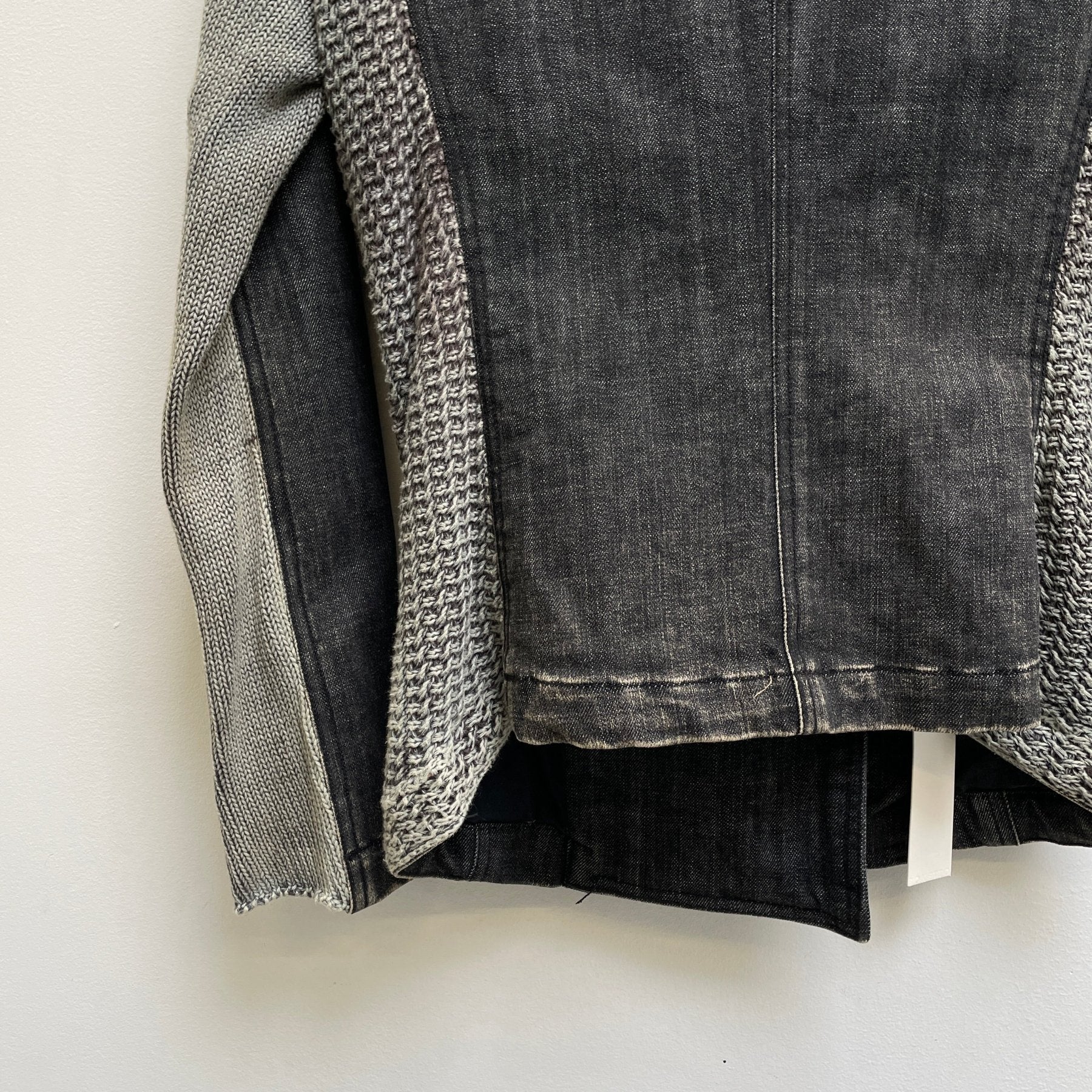 00s Atsuro Tayama High Neck Denim Knit Jacket - Image 8