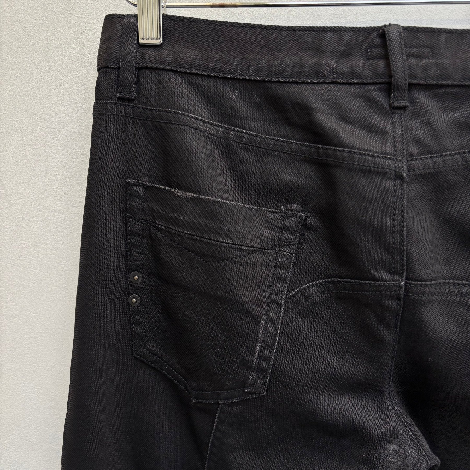 00s Dirk Bikkembergs Distressed Waxed Skinny Jeans - Image 12
