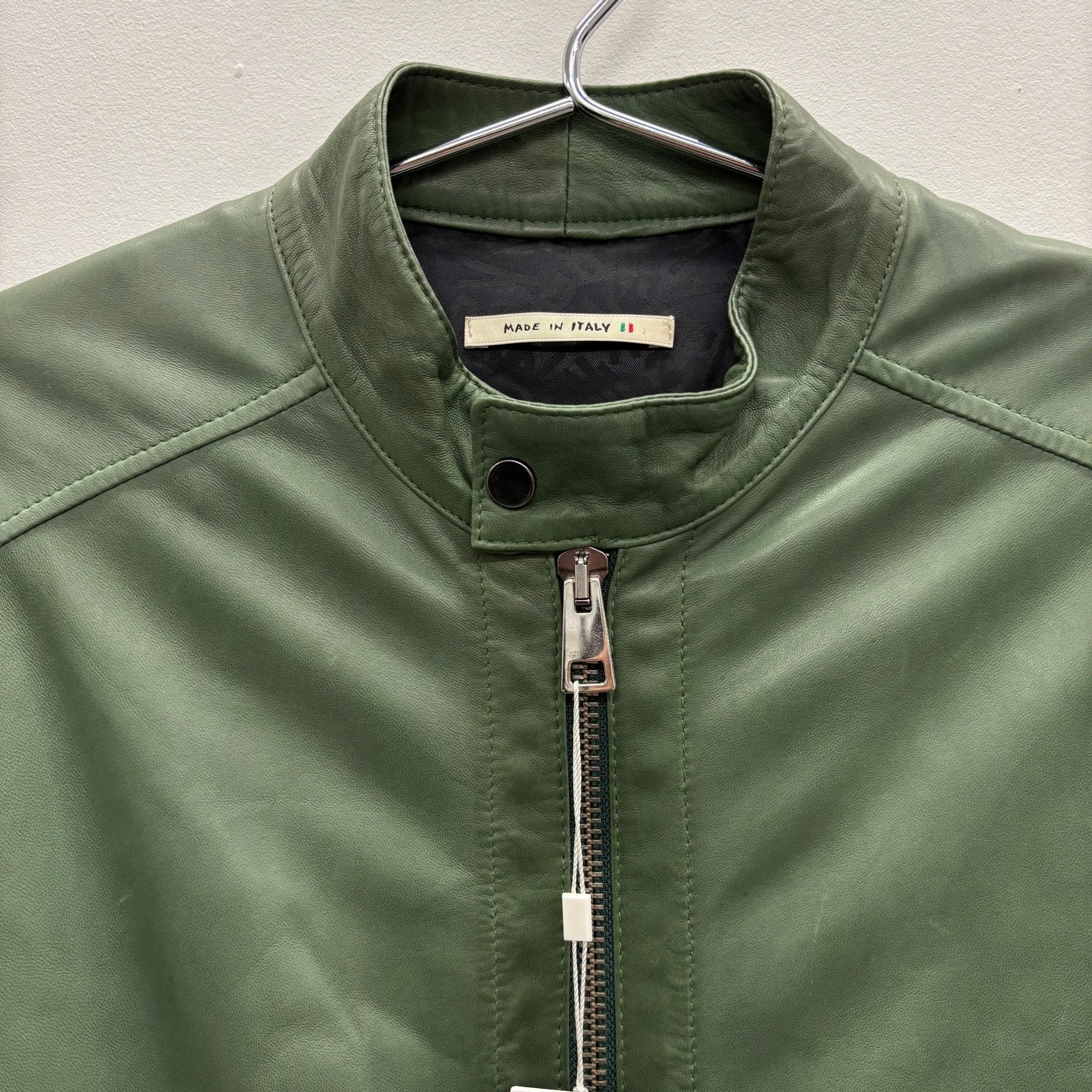 00s Dirk Bikkembergs Green Leather Biker Jacket - Image 4