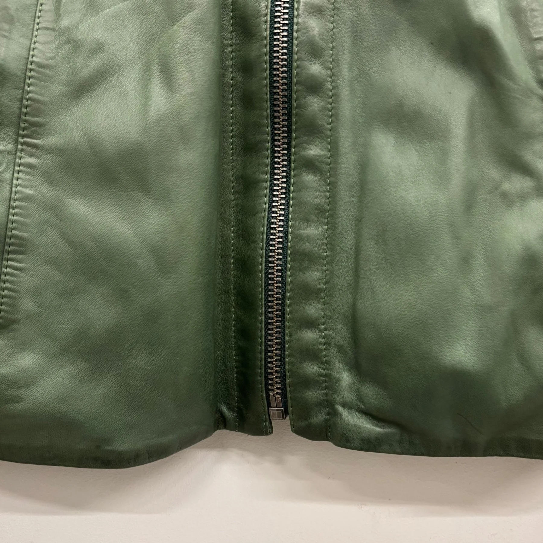 00s Dirk Bikkembergs Green Leather Biker Jacket - Image 6