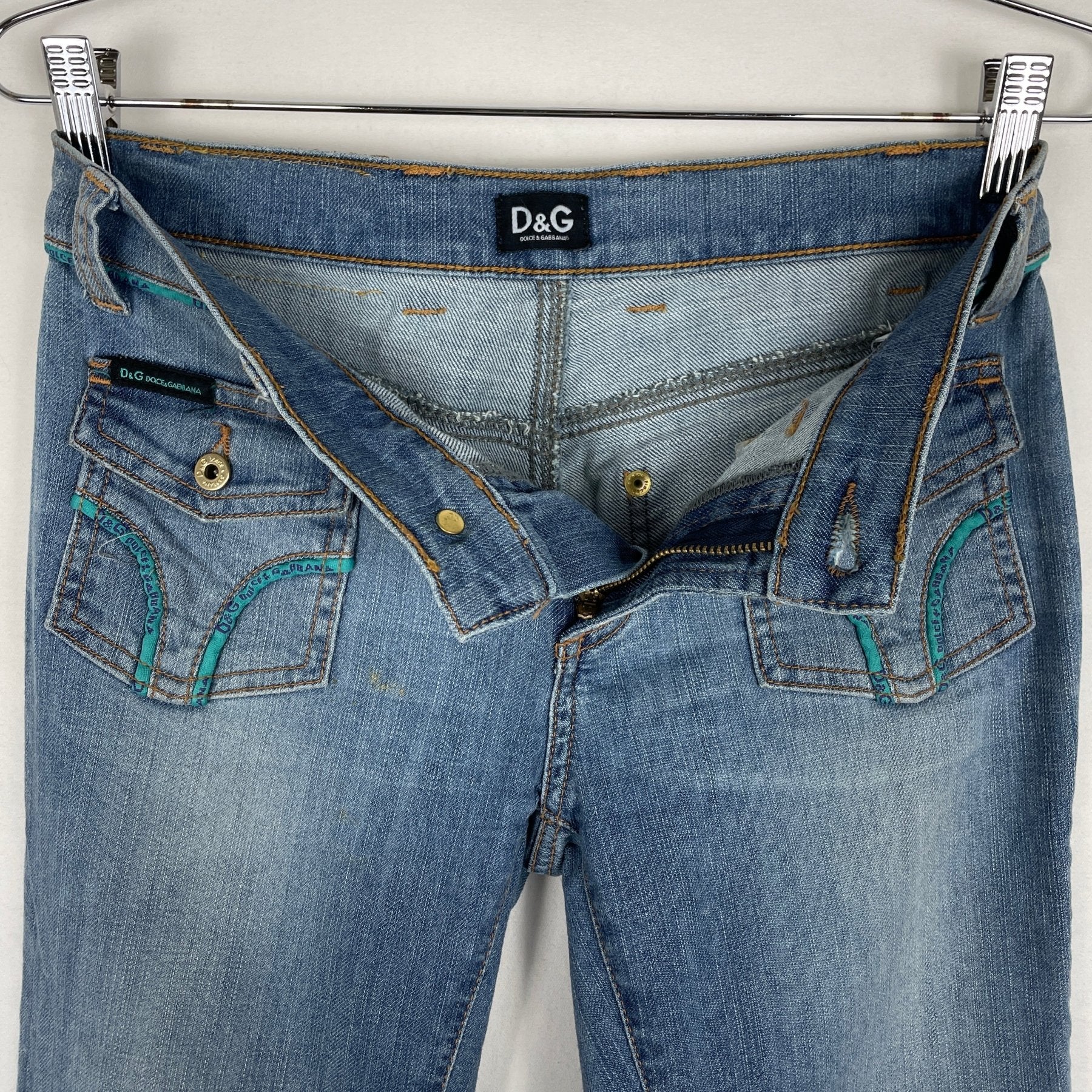00s Dolce & Gabbana Cargo Pocket Boot Cut Jeans - Image 7