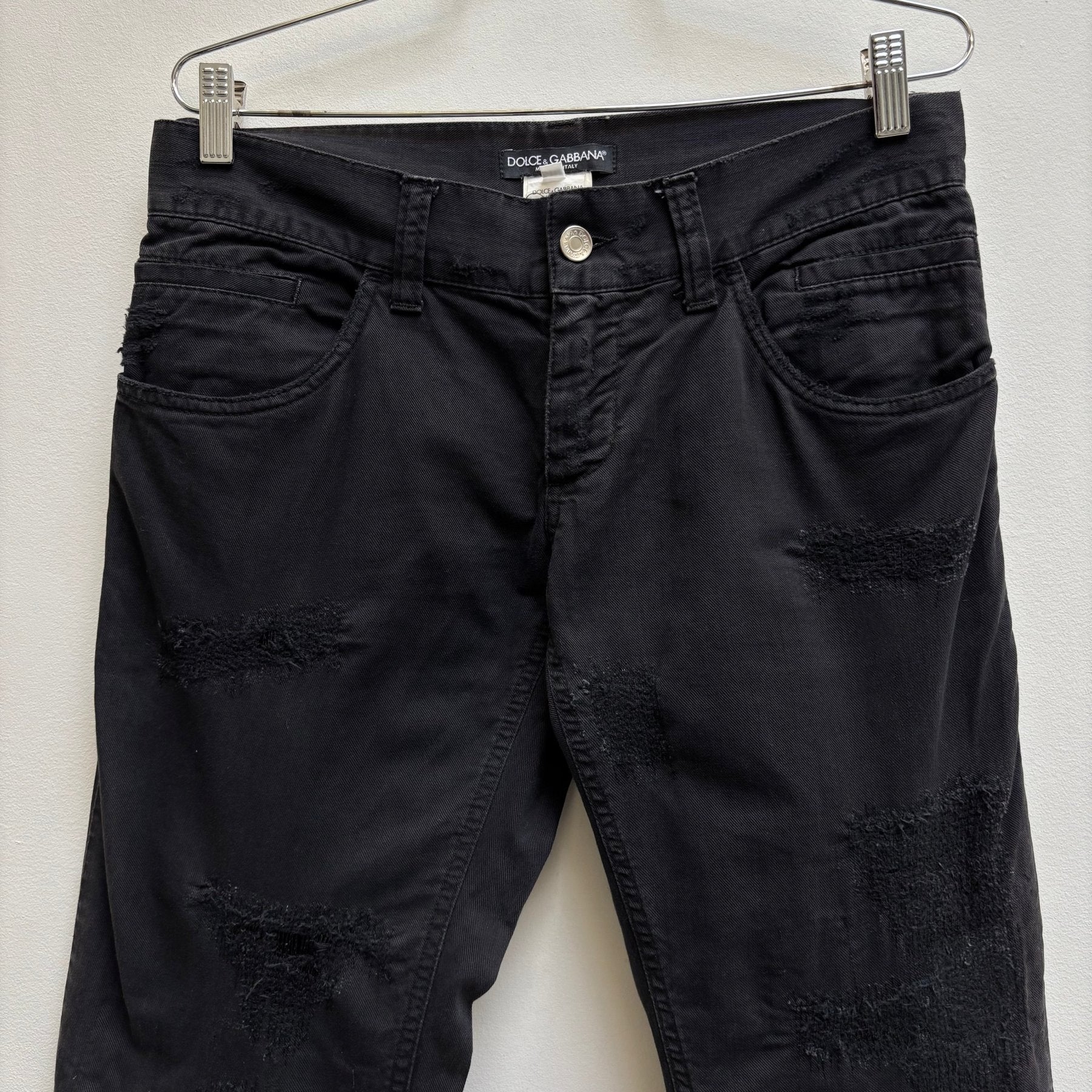 00s Dolce & Gabbana Cropped Distressed Jeans - Image 3