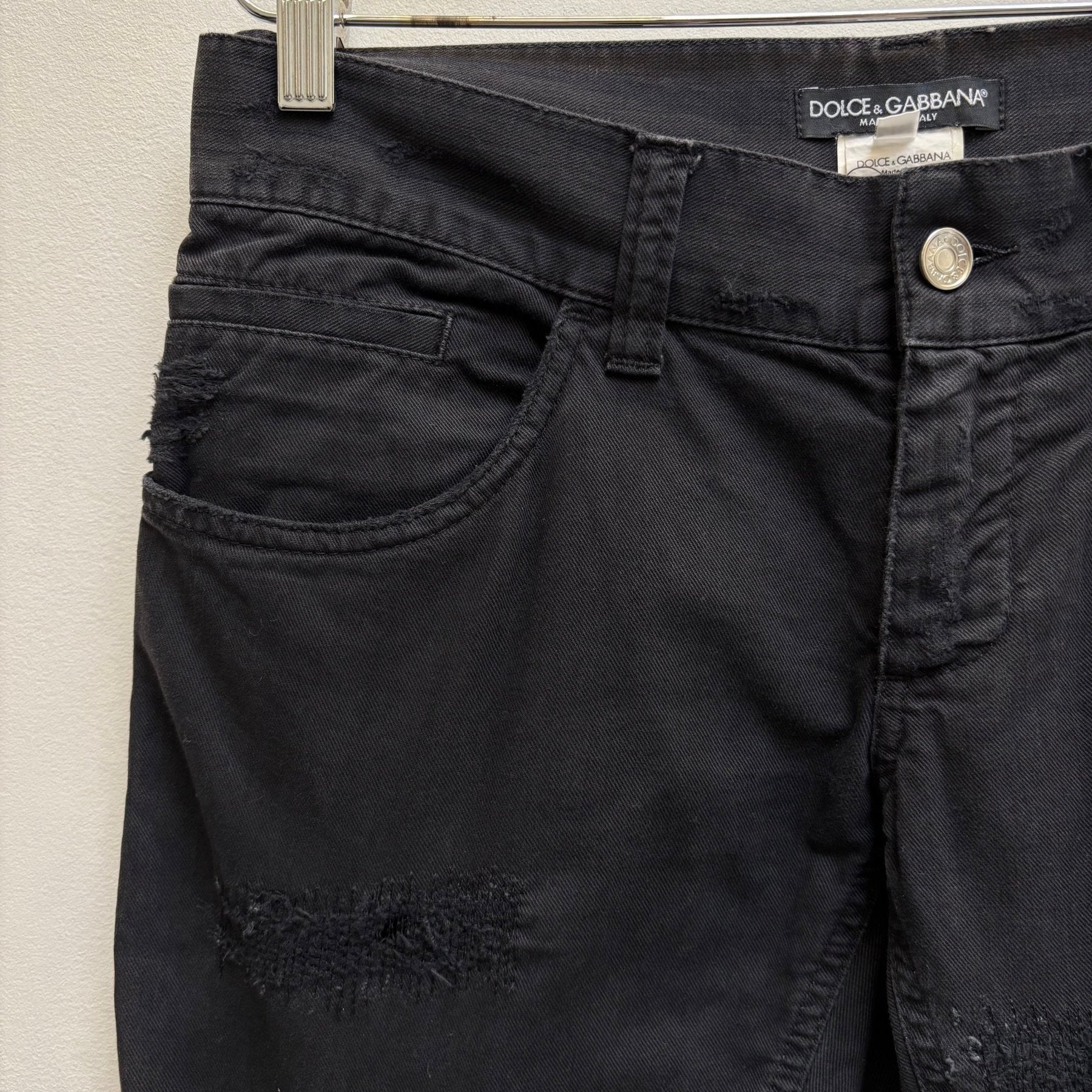 00s Dolce & Gabbana Cropped Distressed Jeans - Image 5