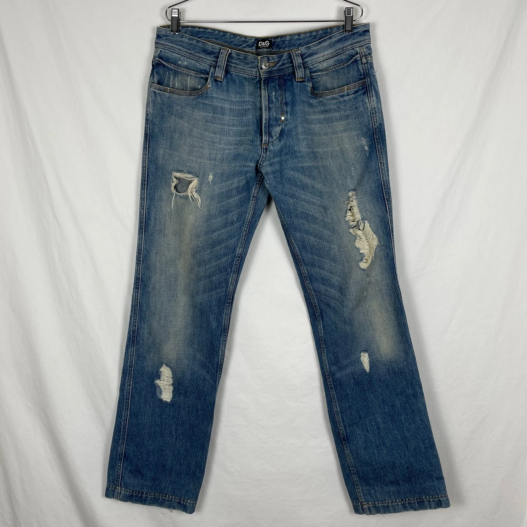 00s Dolce&Gabbana Distressed Low Rise Jeans