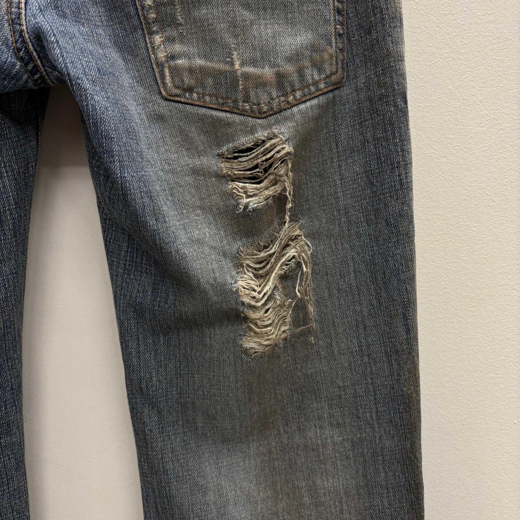 00s Dolce & Gabbana Mud Wash Distressed Straight Leg Jeans - Image 10