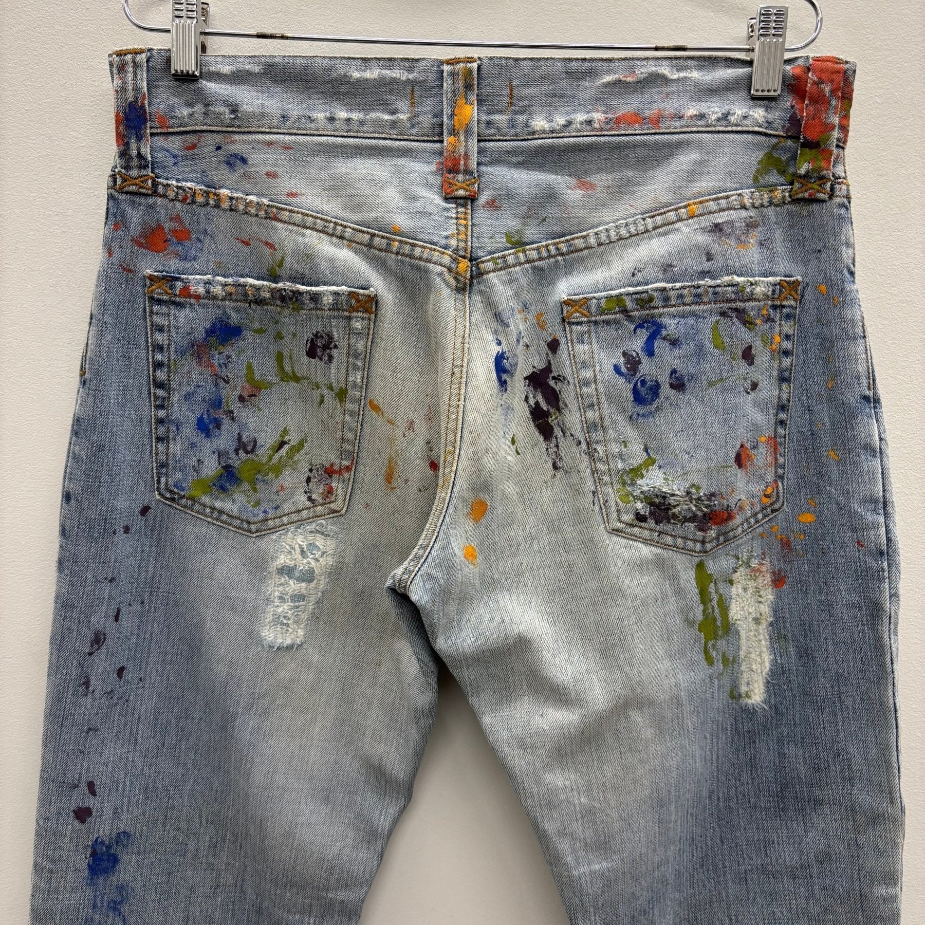 00s Dolce & Gabbana Paint Splattered Distressed Jeans - Image 10