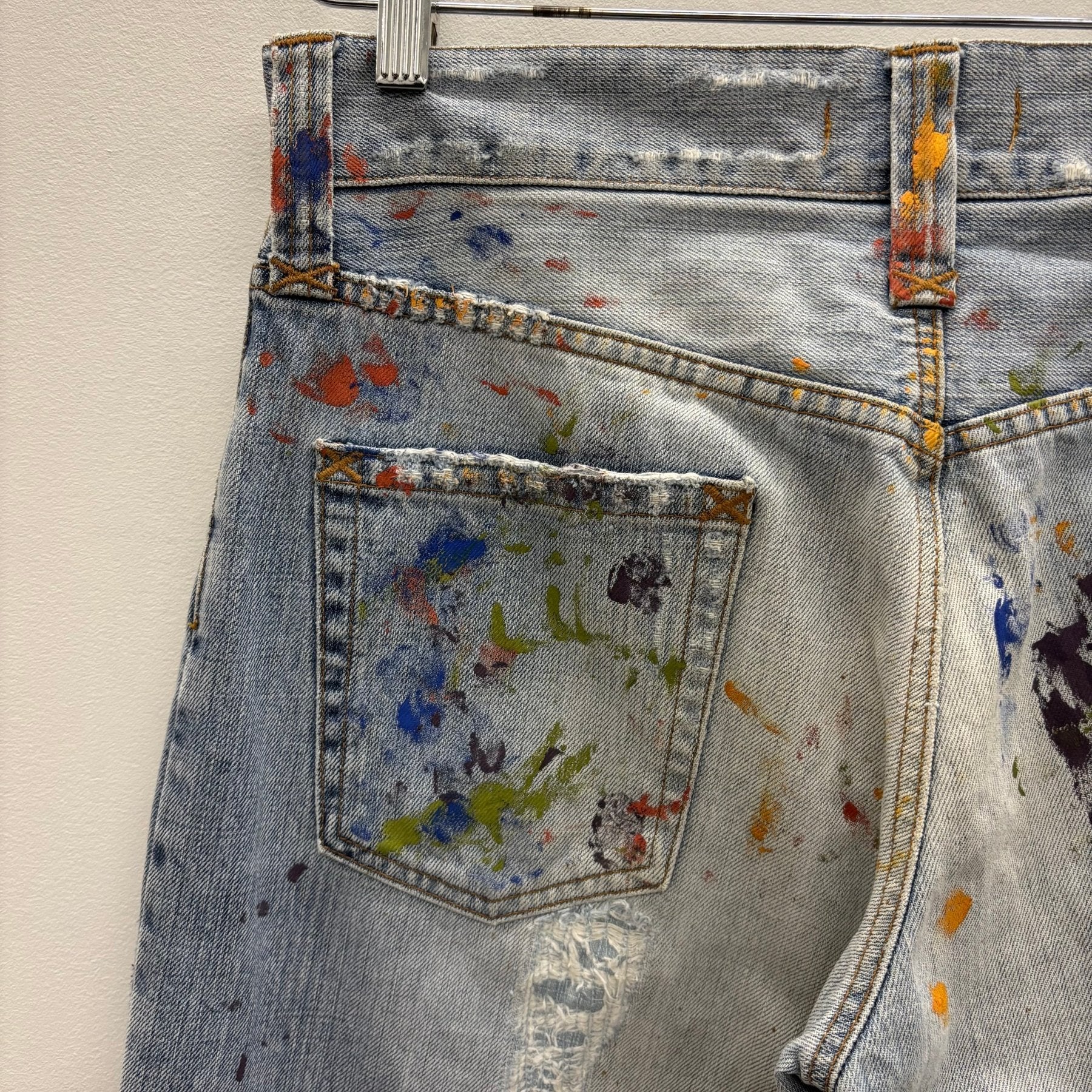 00s Dolce & Gabbana Paint Splattered Distressed Jeans - Image 12