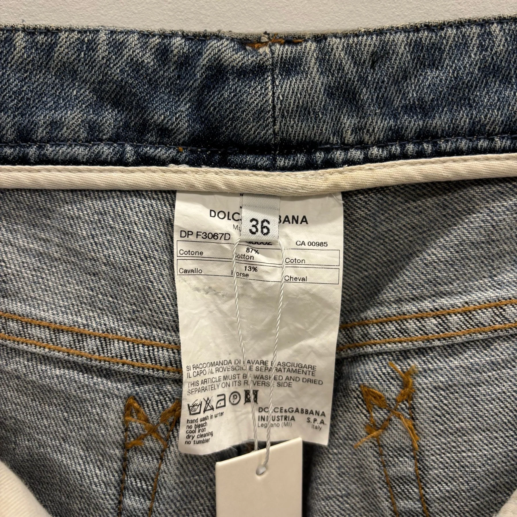 00s Dolce & Gabbana Studded Fur Pocket Jeans - Image 15