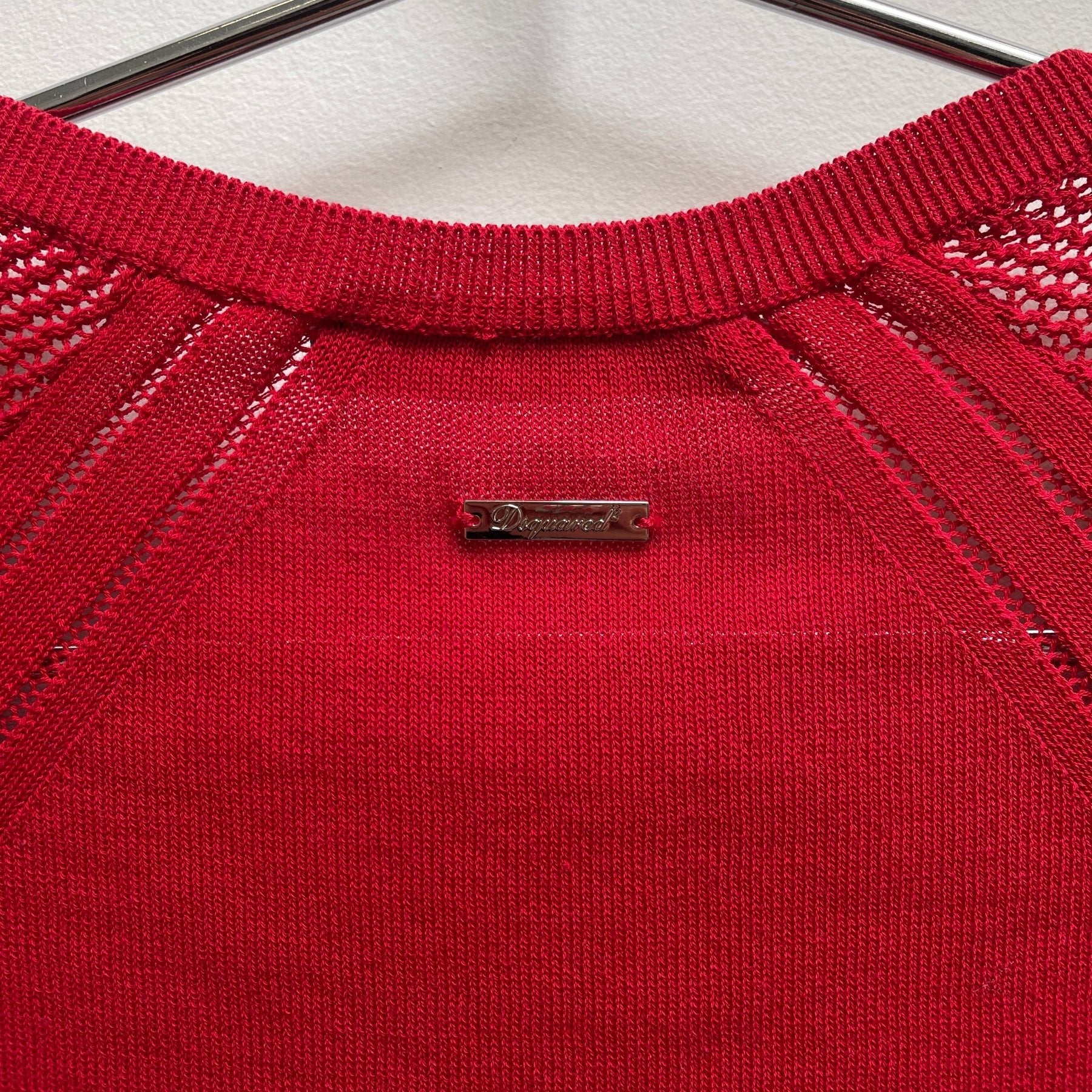 00s Dsquared2 Knit Mesh Sleeve T-Shirt - Image 8