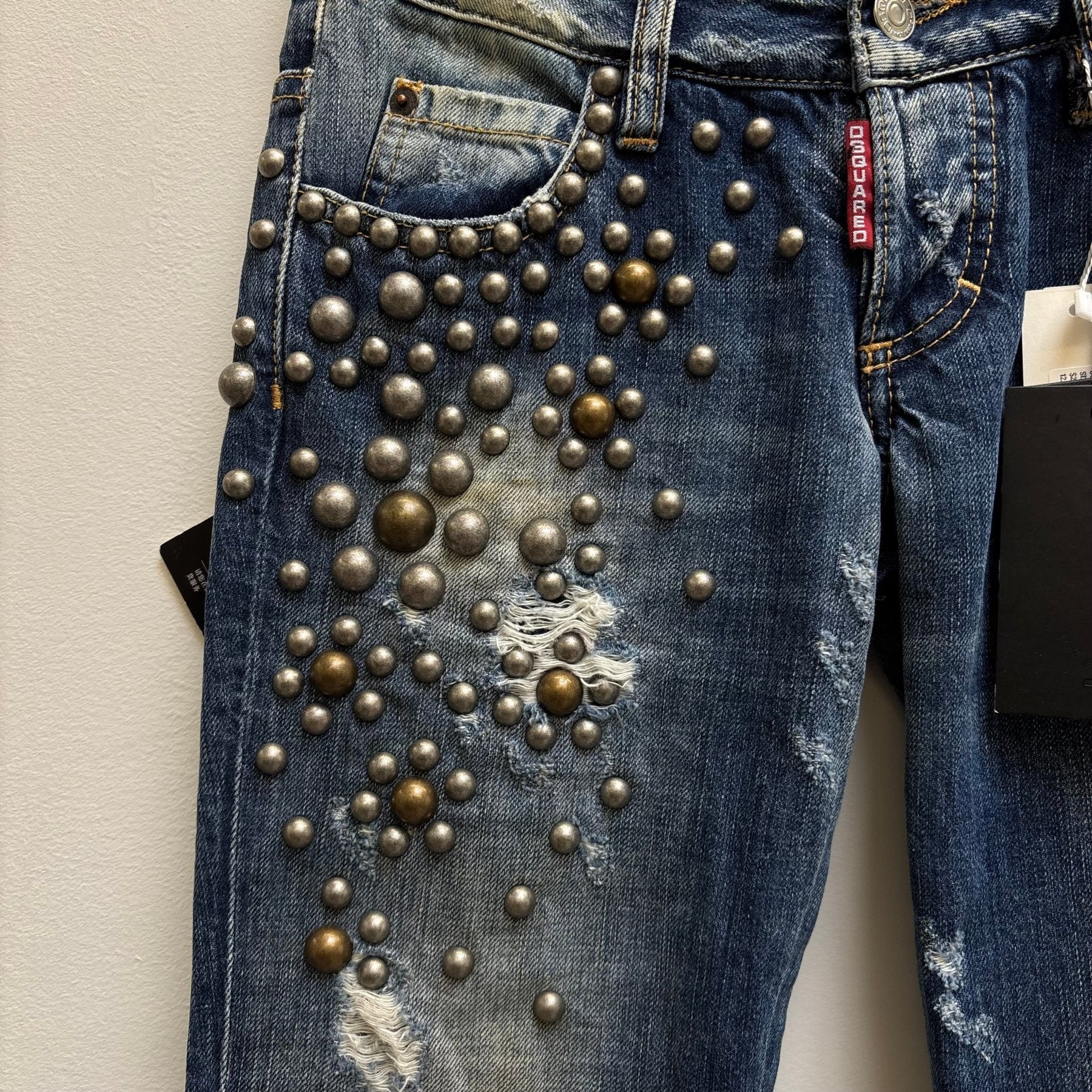 00s Dsquared2 Studded Slim Jeans - Image 3