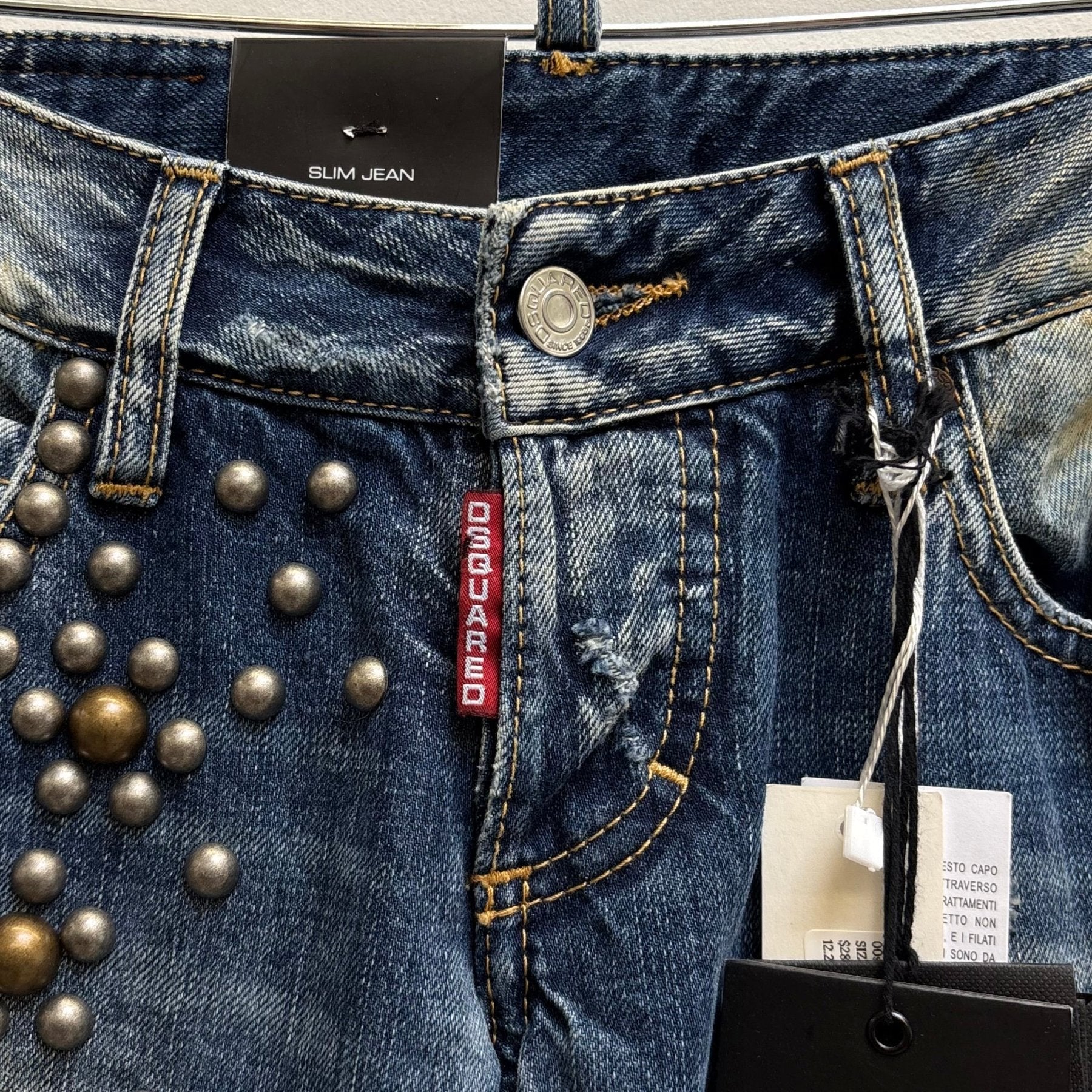 00s Dsquared2 Studded Slim Jeans - Image 5