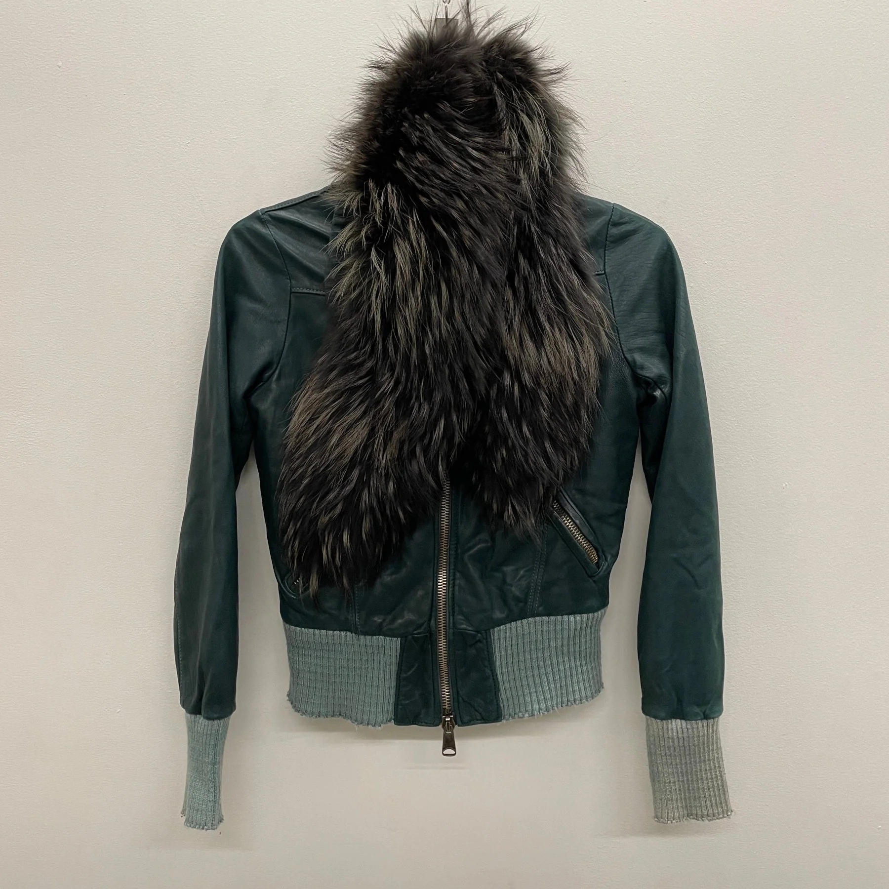 00s Giorgio Brato Cropped Fur Collar Jacket