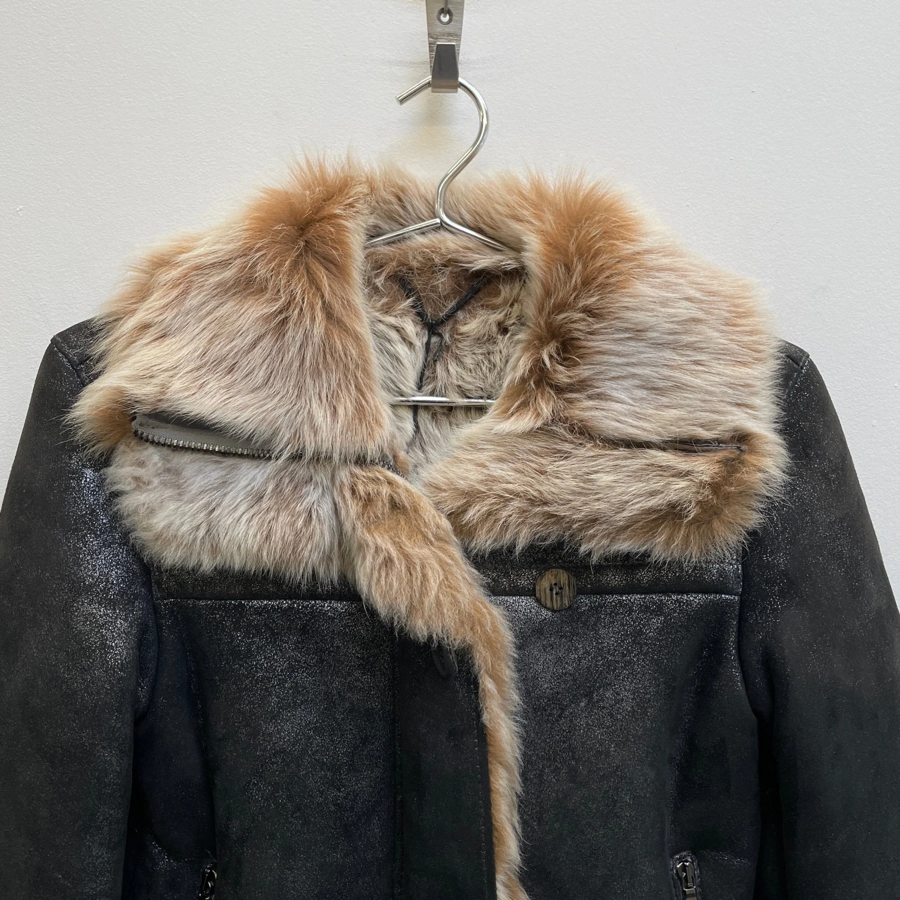 00s Giorgio Brato Metallic Shearling Jacket - Image 3