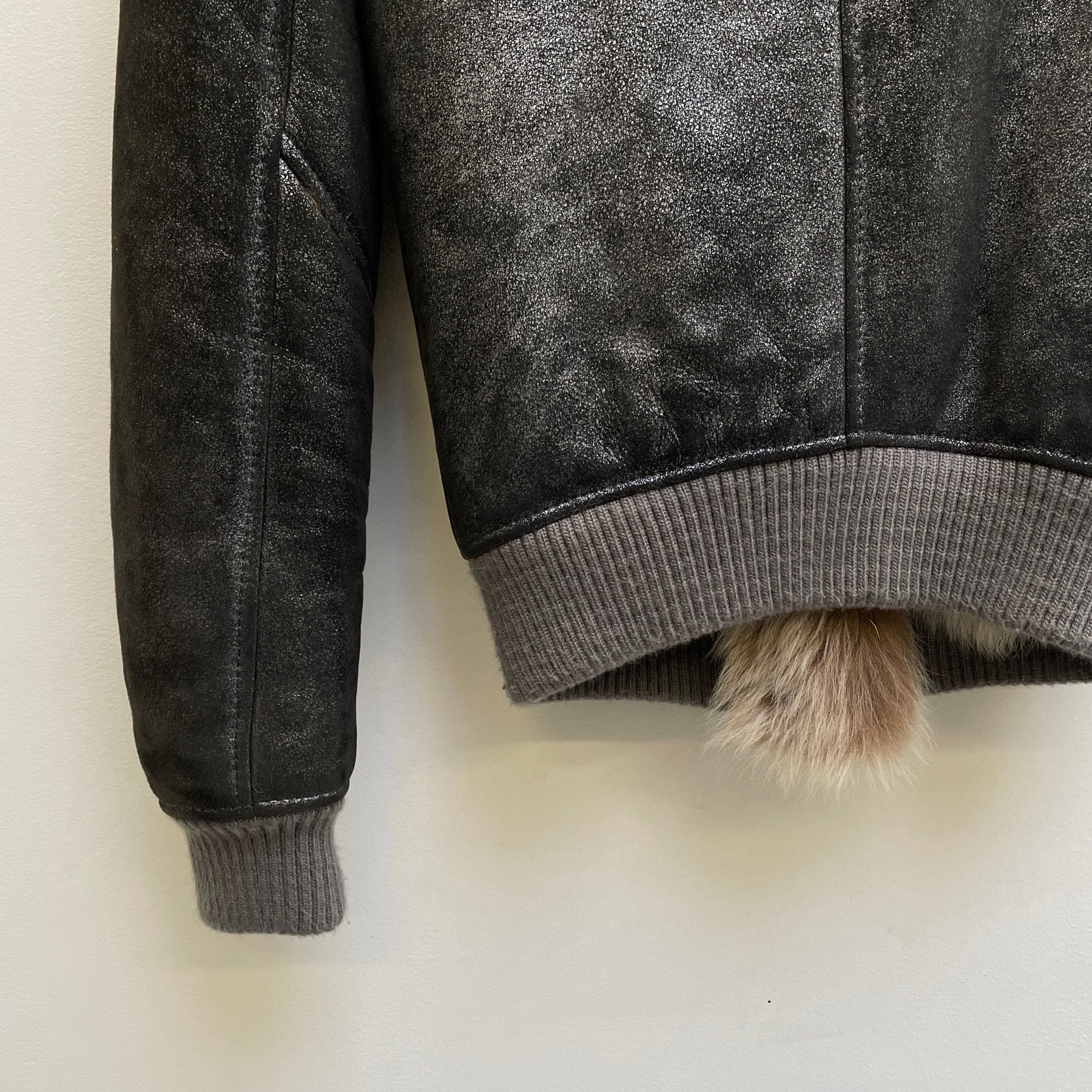00s Giorgio Brato Metallic Shearling Jacket - Image 6