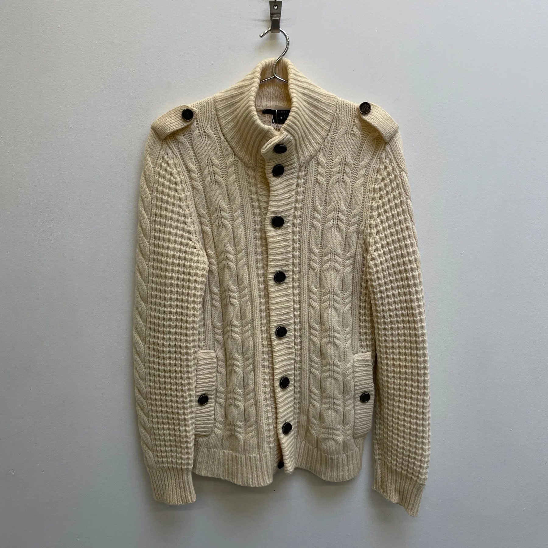 00s Gucci Battalion Wool Ribbed Sweater