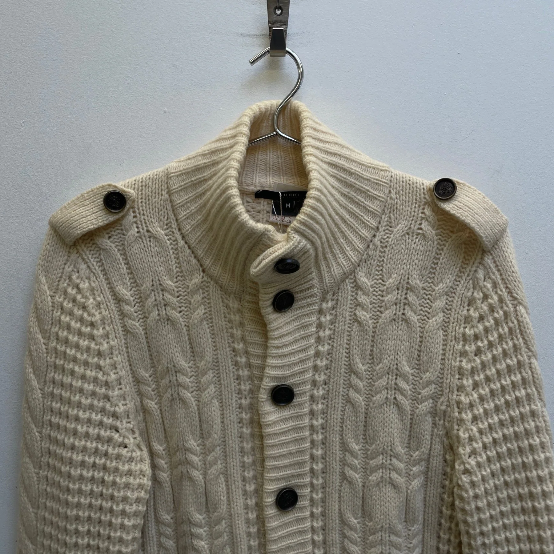 00s Gucci Battalion Wool Ribbed Sweater - Image 3