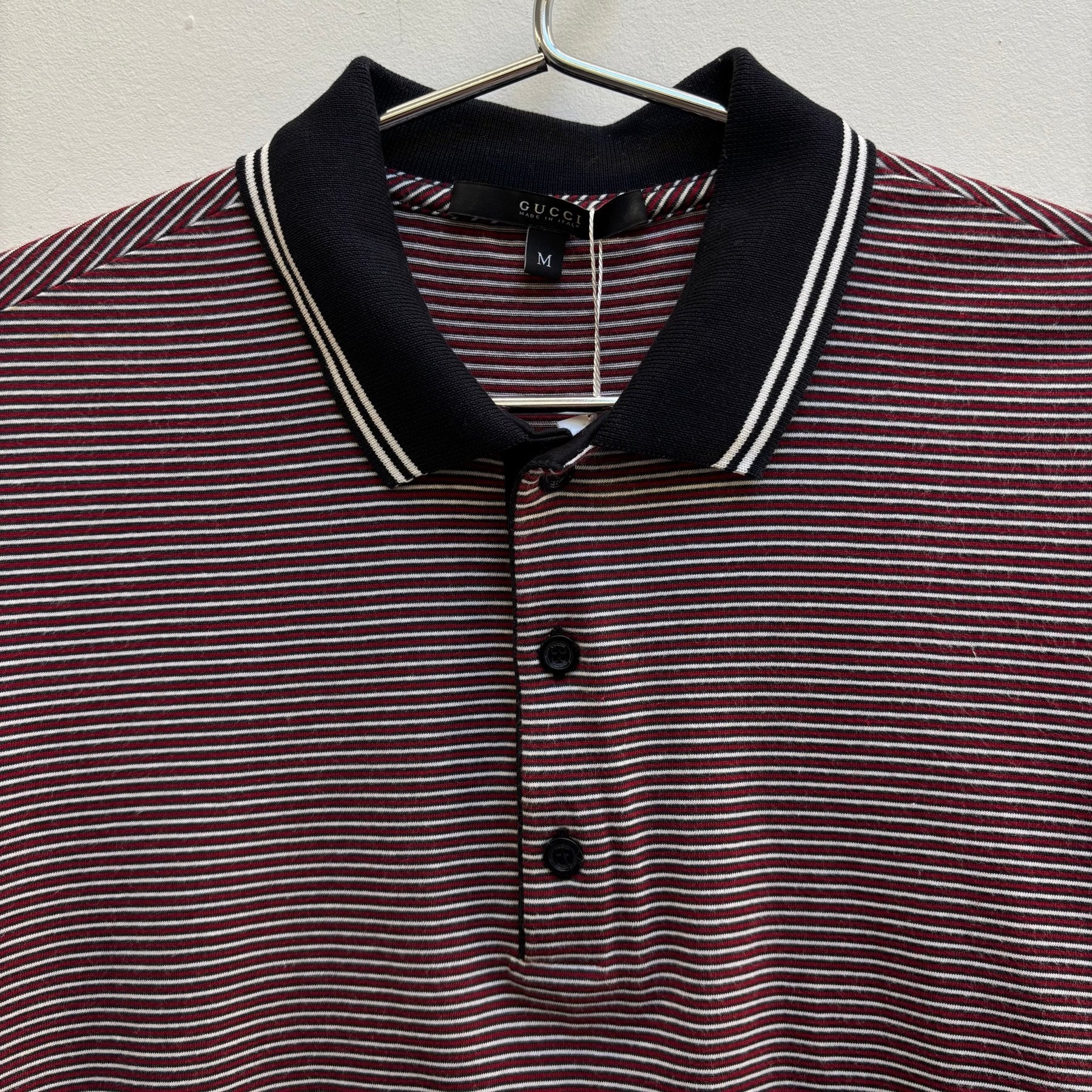 FW10 Gucci By Frida Giannini Striped Polo T-Shirt - Image 4