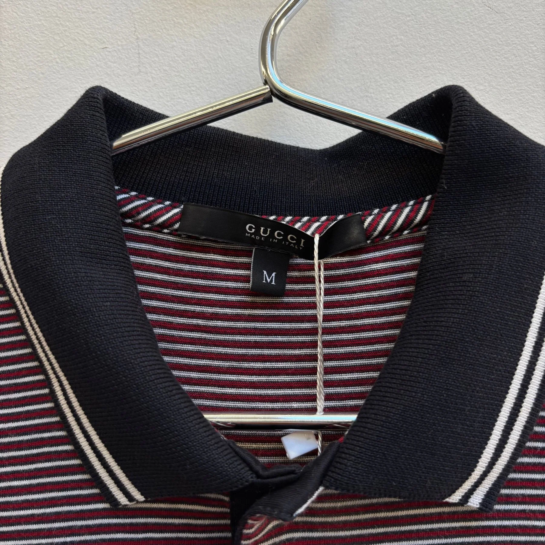 FW10 Gucci By Frida Giannini Striped Polo T-Shirt - Image 8