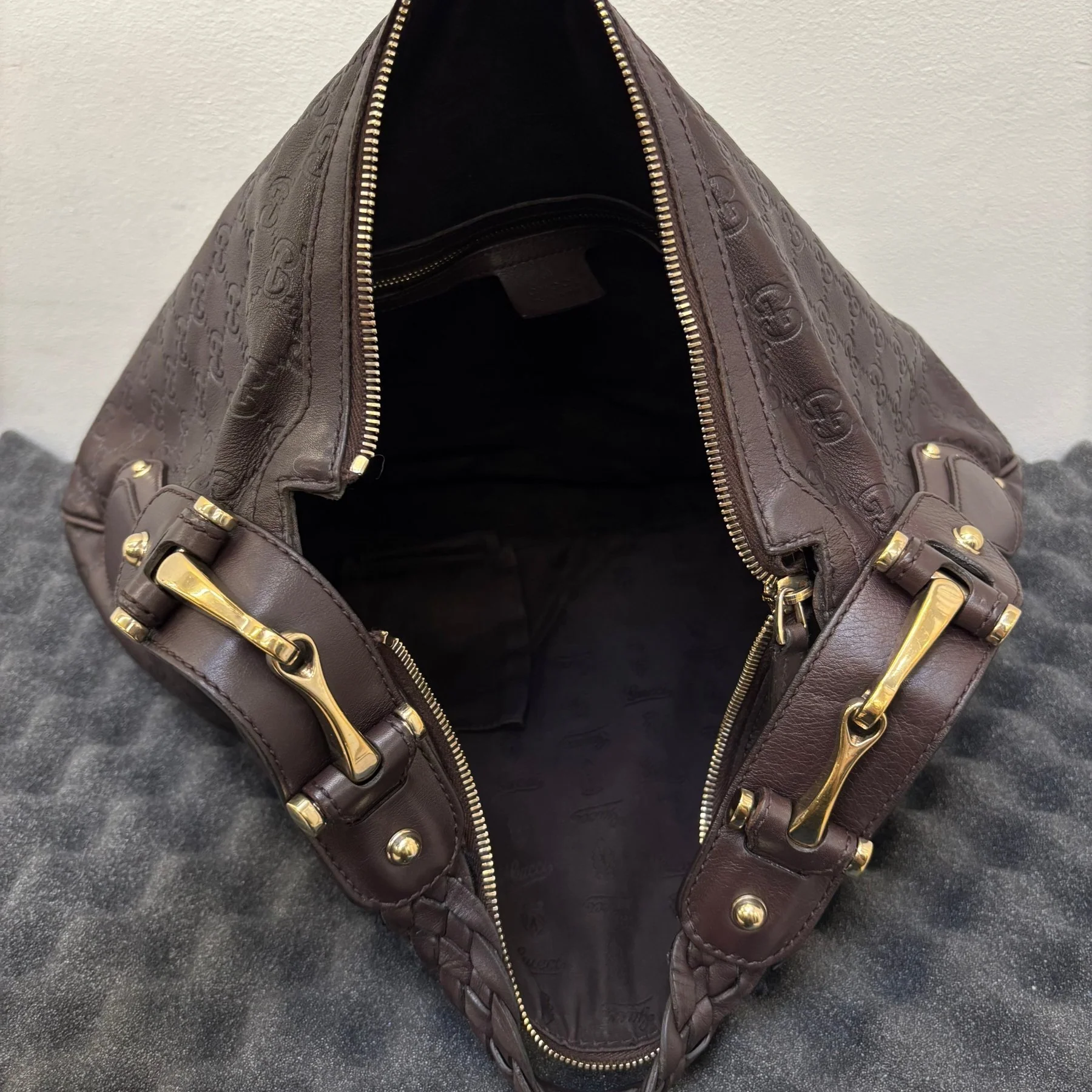00s Gucci Guccissima Large Leather Hobo Bag - Image 11