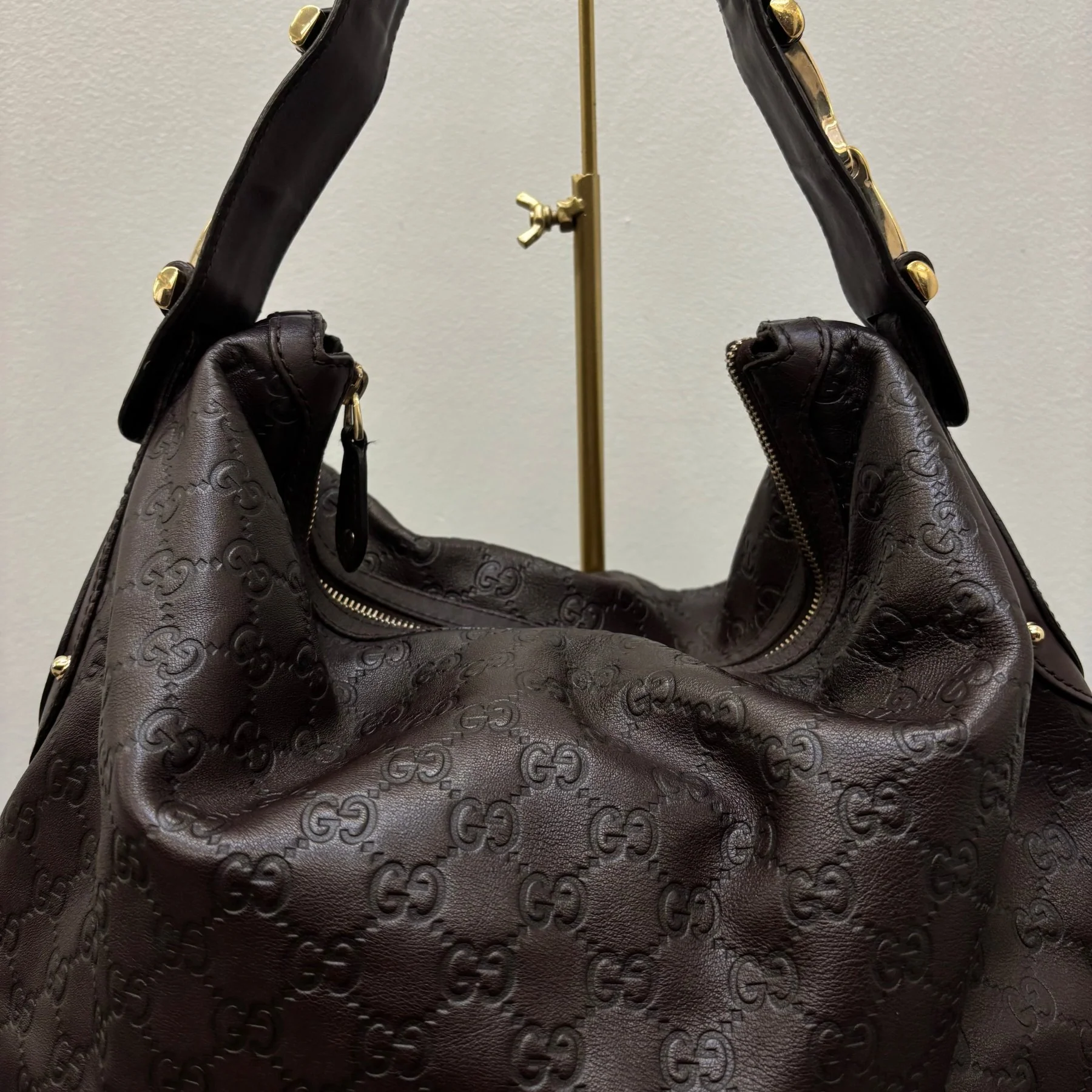 00s Gucci Guccissima Large Leather Hobo Bag - Image 5