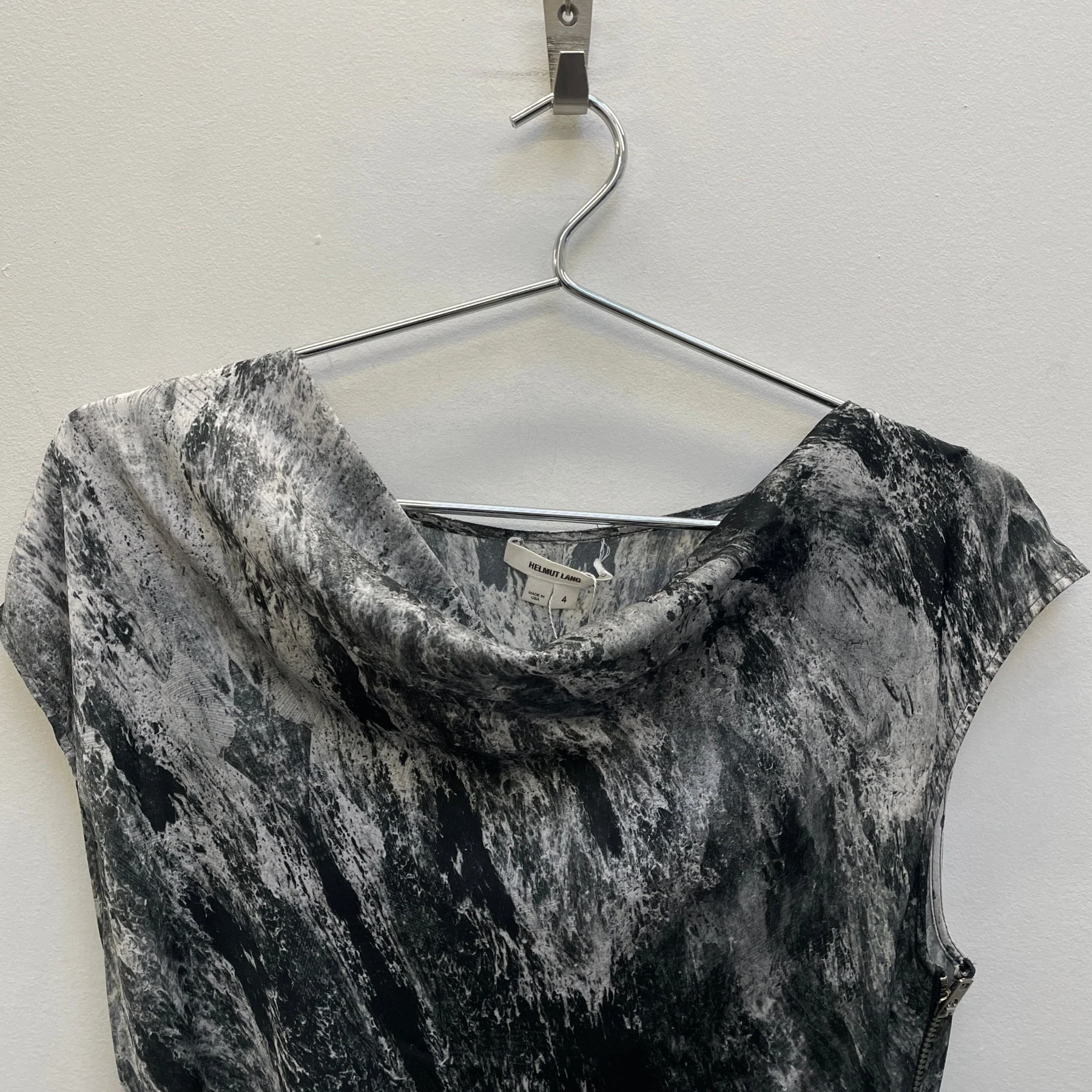 00s Helmut Lang (Lang Era) Marbled Print Dress - Image 3