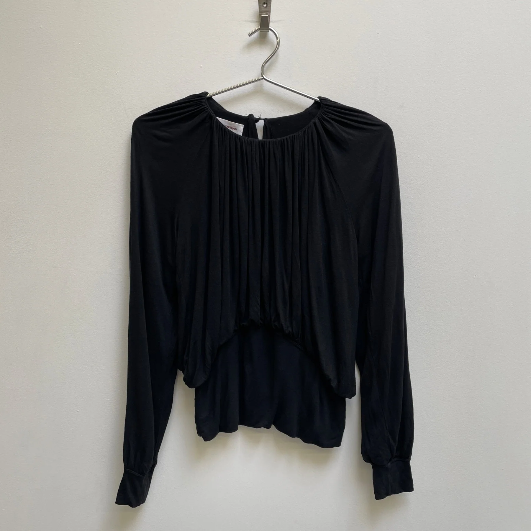 00s Hussein Chalayan Gathered Longsleeve Top