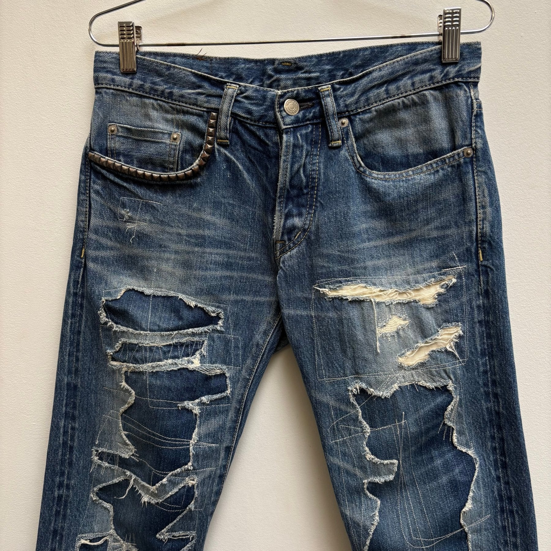 00s Hysteric Glamour Distressed Stitched Jeans - Image 3