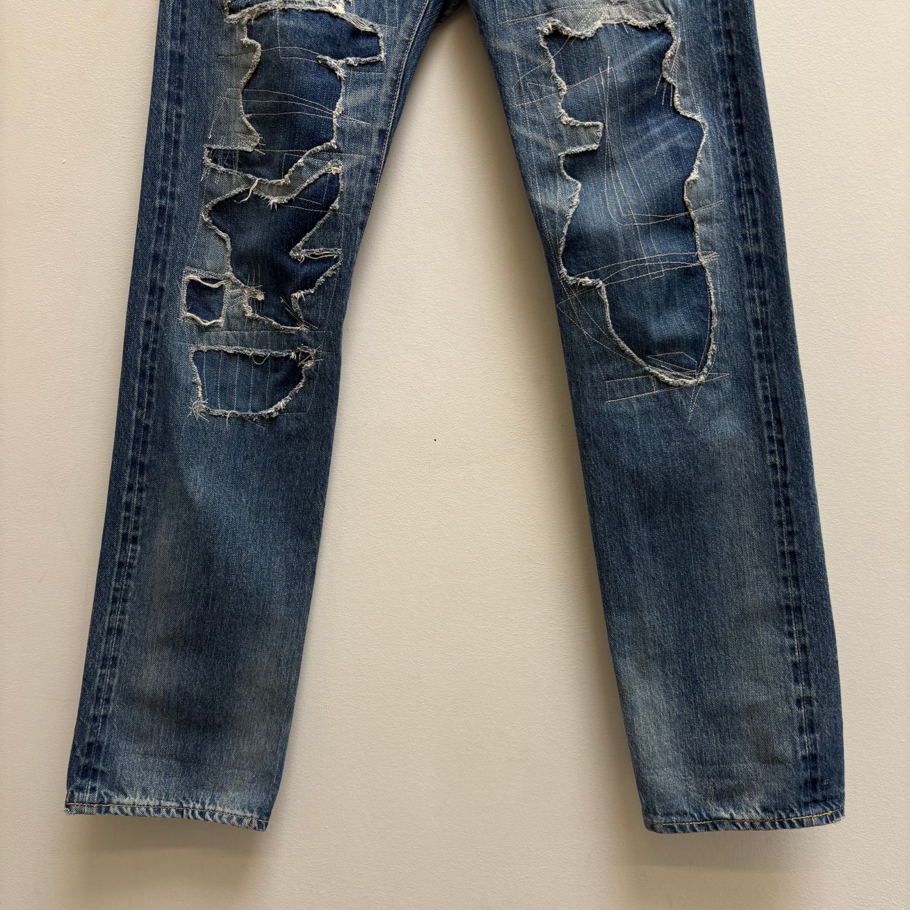 00s Hysteric Glamour Distressed Stitched Jeans - Image 4