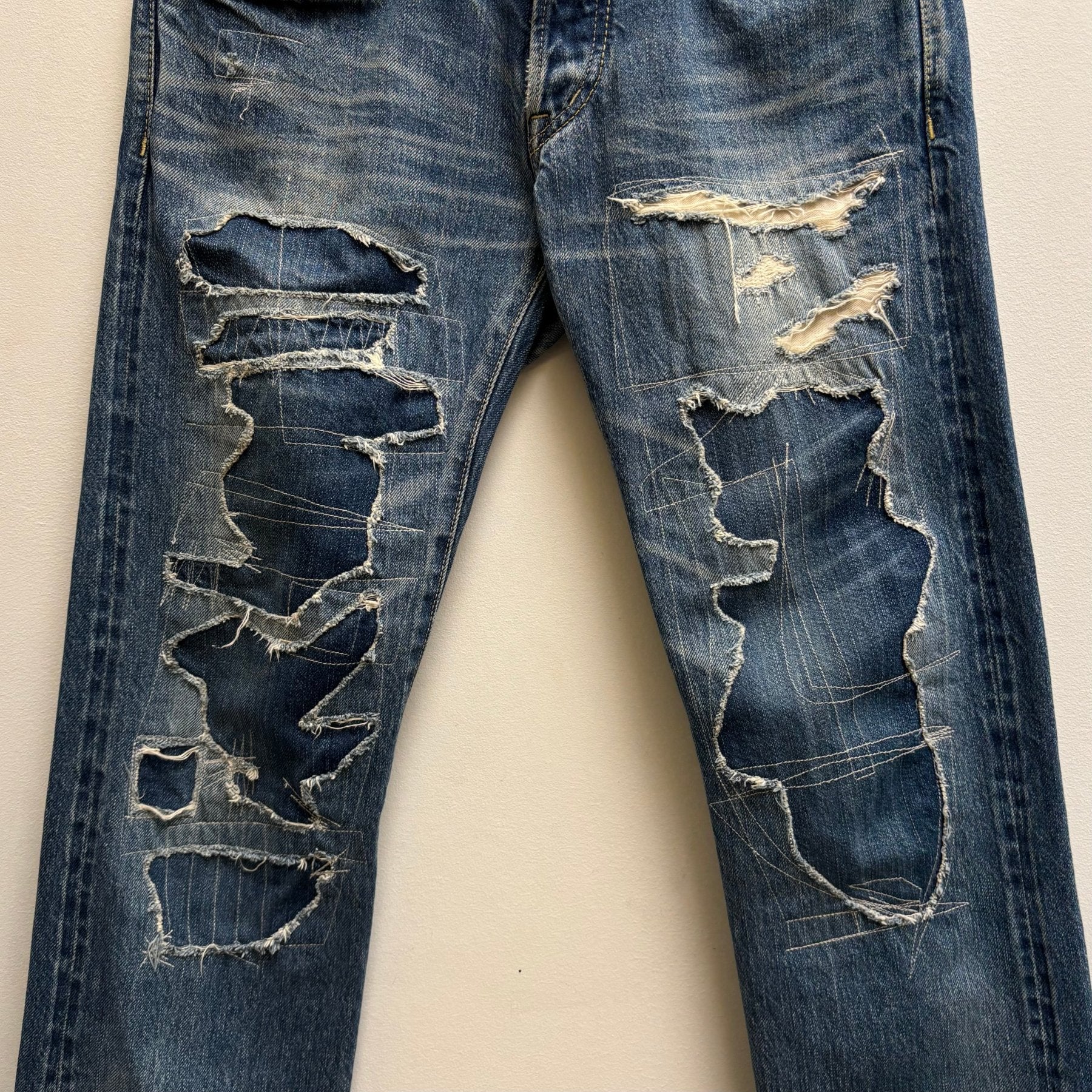00s Hysteric Glamour Distressed Stitched Jeans - Image 5