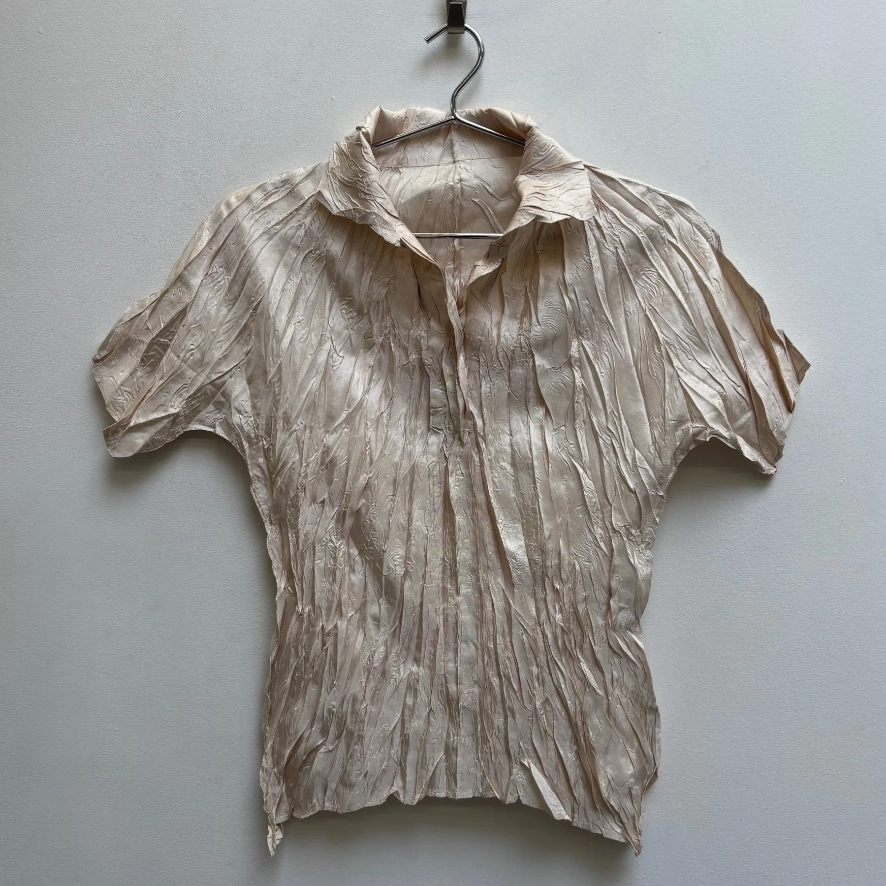 00s Issey Miyake Pleats Please Crinkled Polo T-Shirt