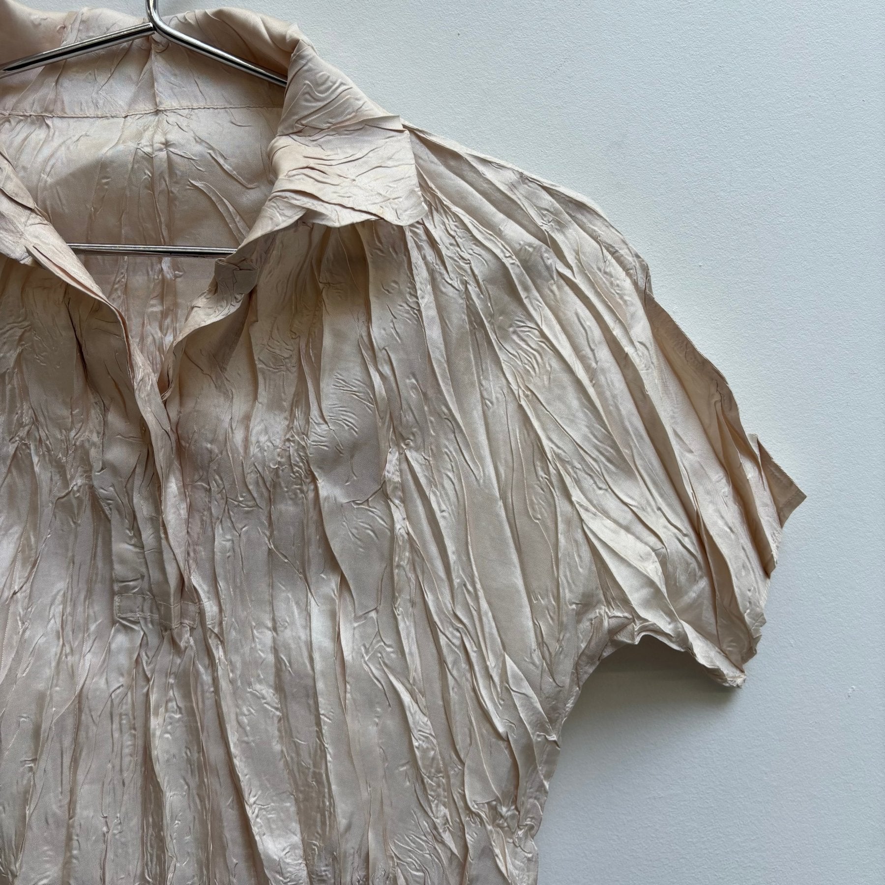00s Issey Miyake Pleats Please Crinkled Polo T-Shirt - Image 3