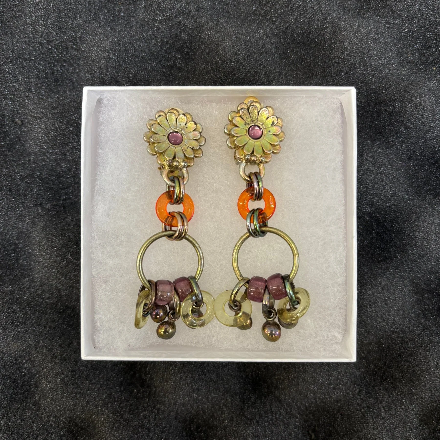 00s Jean Paul Gaultier Floral Clip On Earrings