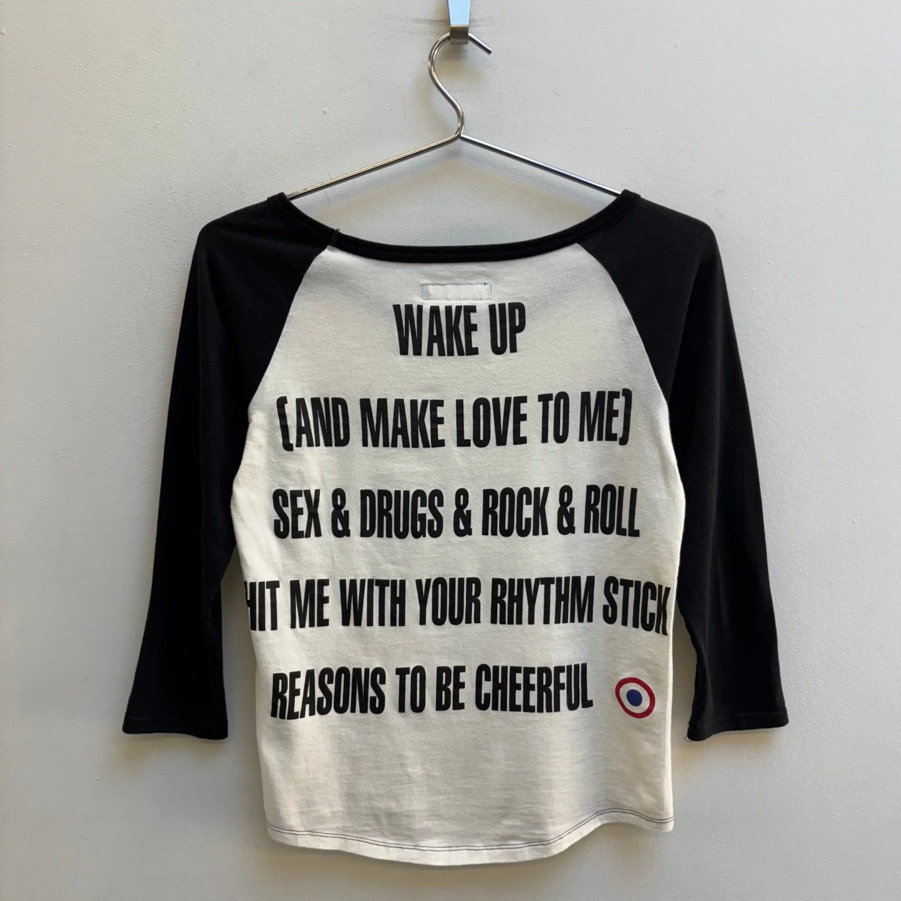 00s Katharine Hamnett Back Graphic Half Sleeve Top - Image 2