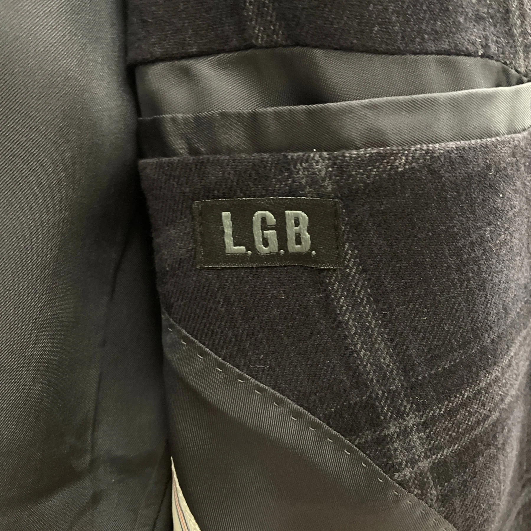 00s Le Grand Blue Plaid Frayed Blazer - Image 10