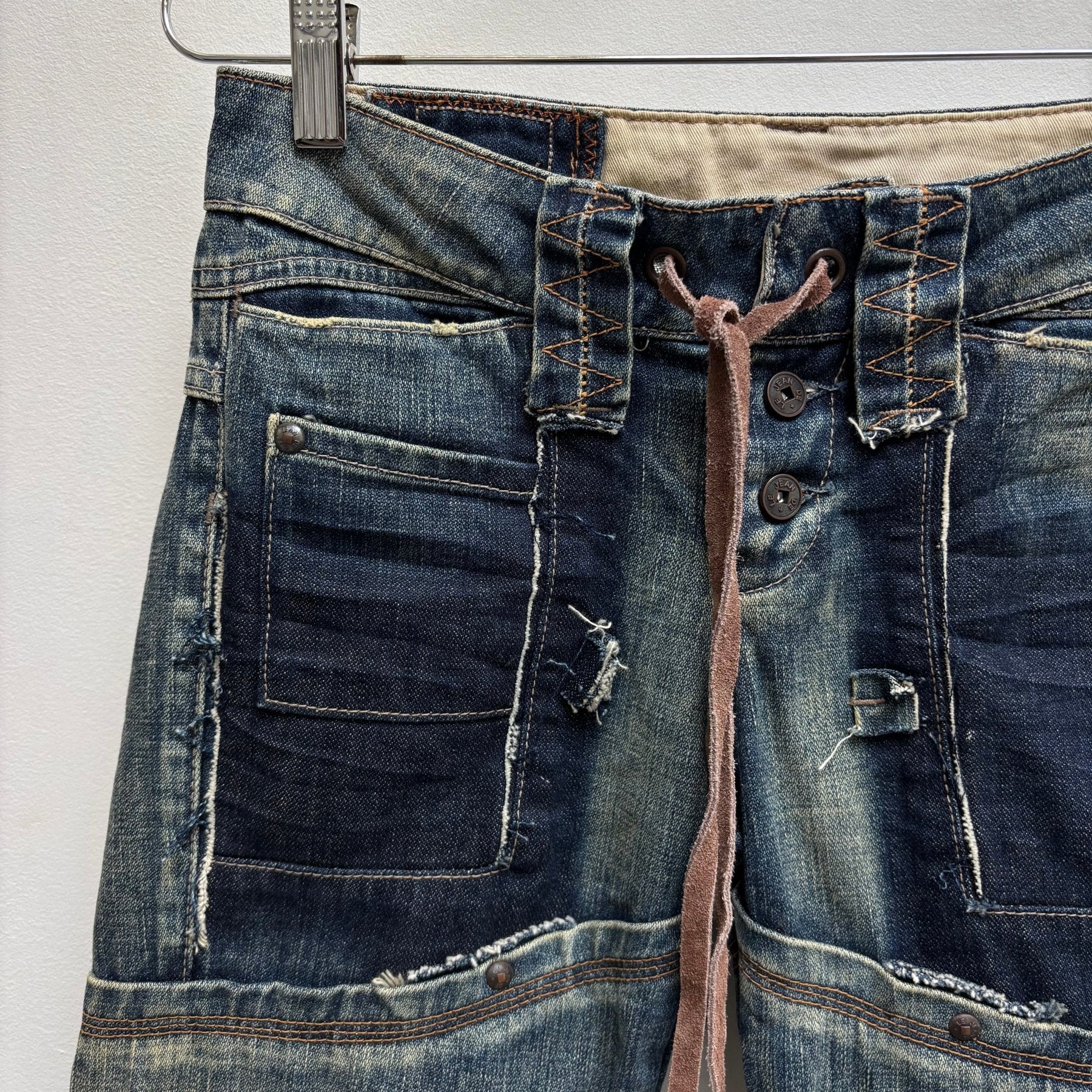00s Marithé François Girbaud Reconstructed Flare Cargo Pants - Image 5