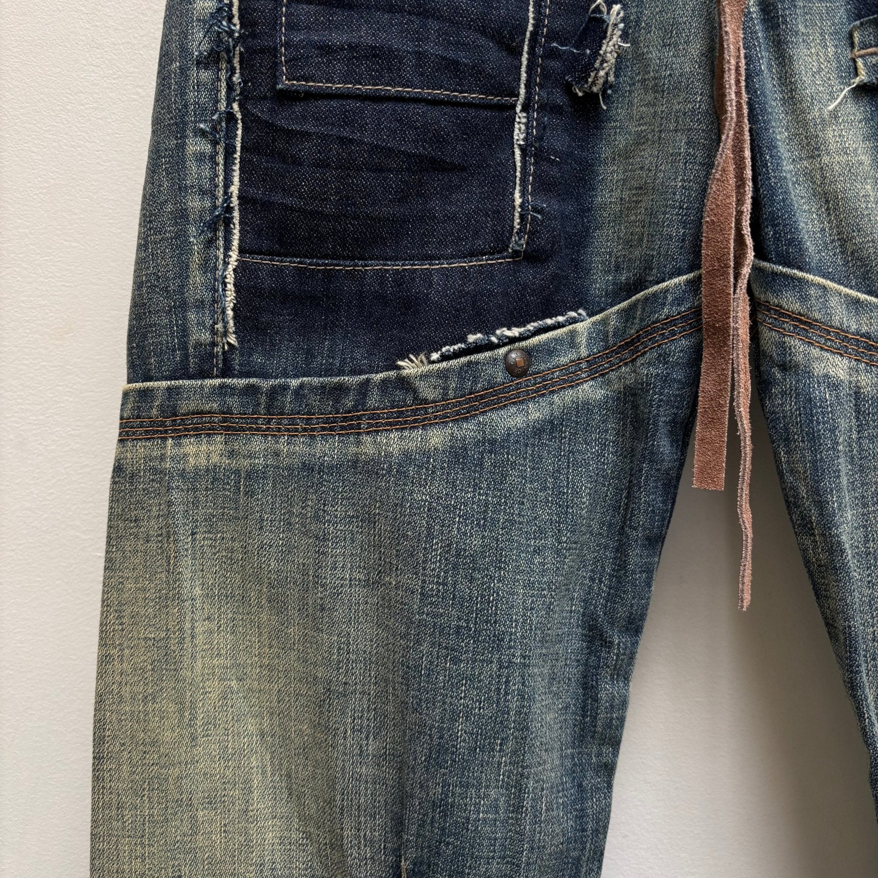 00s Marithé François Girbaud Reconstructed Flare Cargo Pants - Image 7