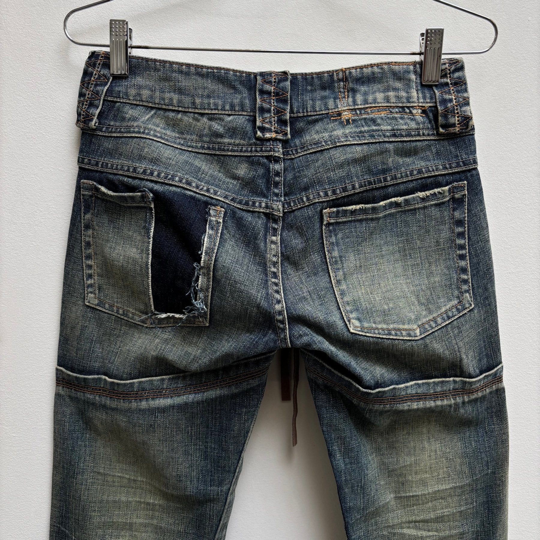 00s Marithé François Girbaud Reconstructed Flare Cargo Pants - Image 9