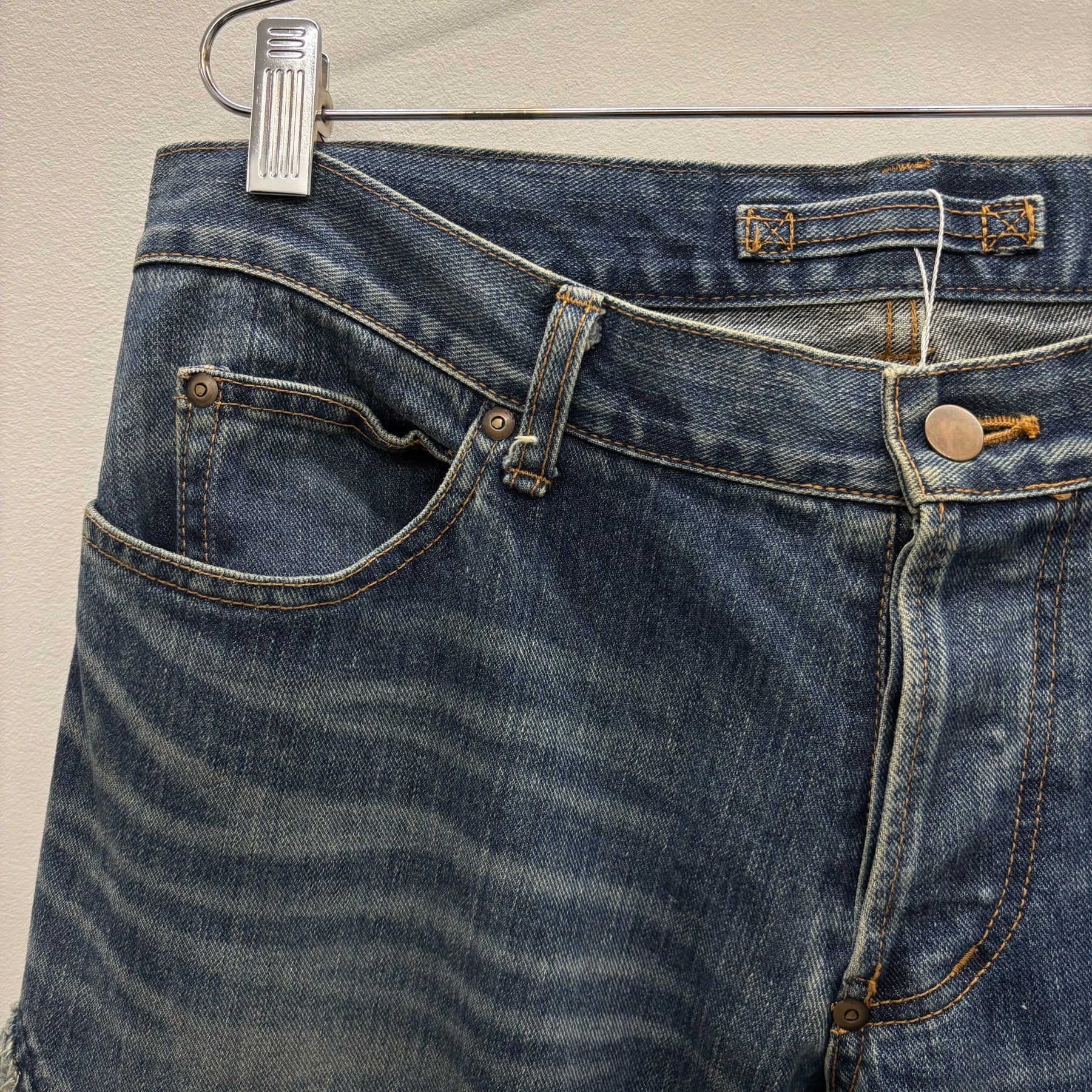 00s Mihara Yasuhiro Netted Side Jeans - Image 7