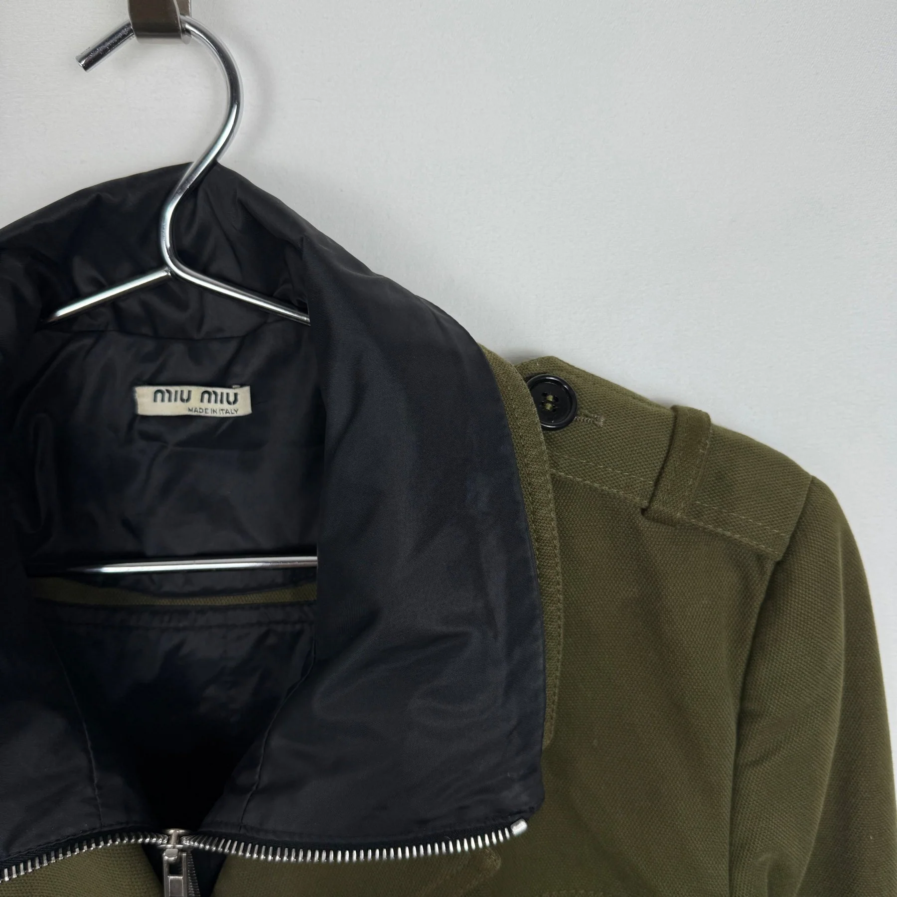 00s Miu Miu Double Layered Military Top Coat - Image 8