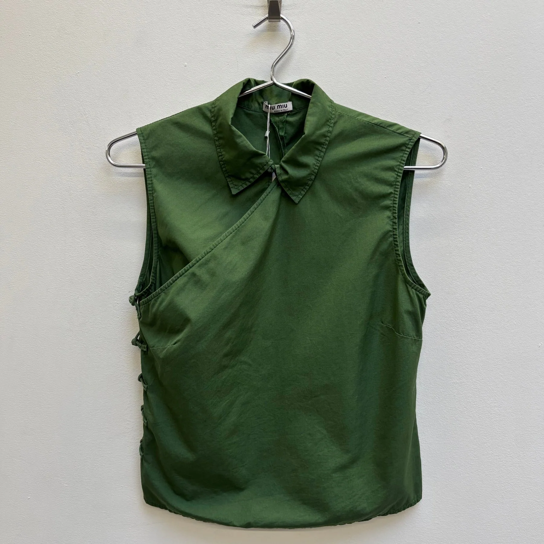 00s Miu Miu Sleeveless Wrap Top