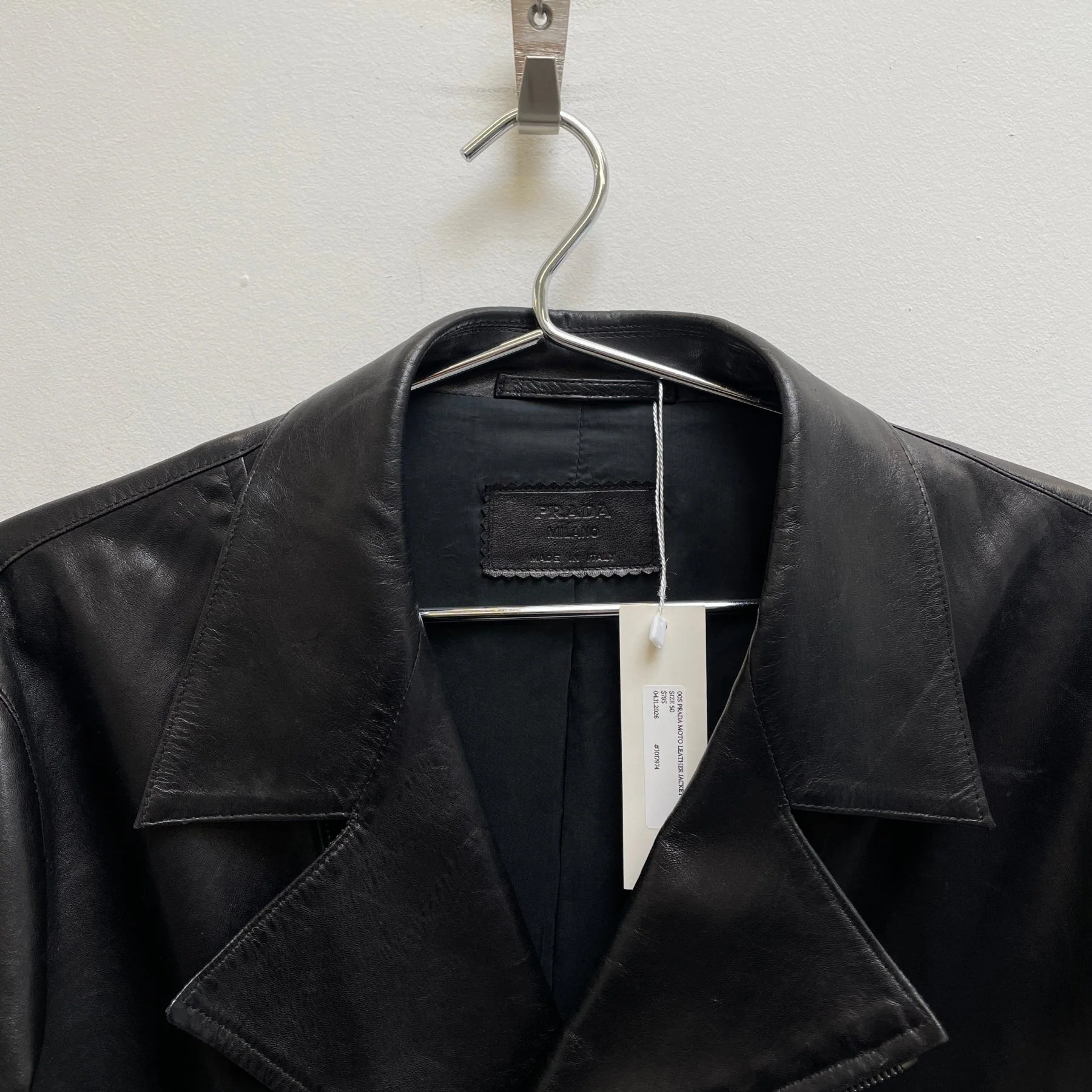 00s Prada Biker Leather Jacket - Image 3