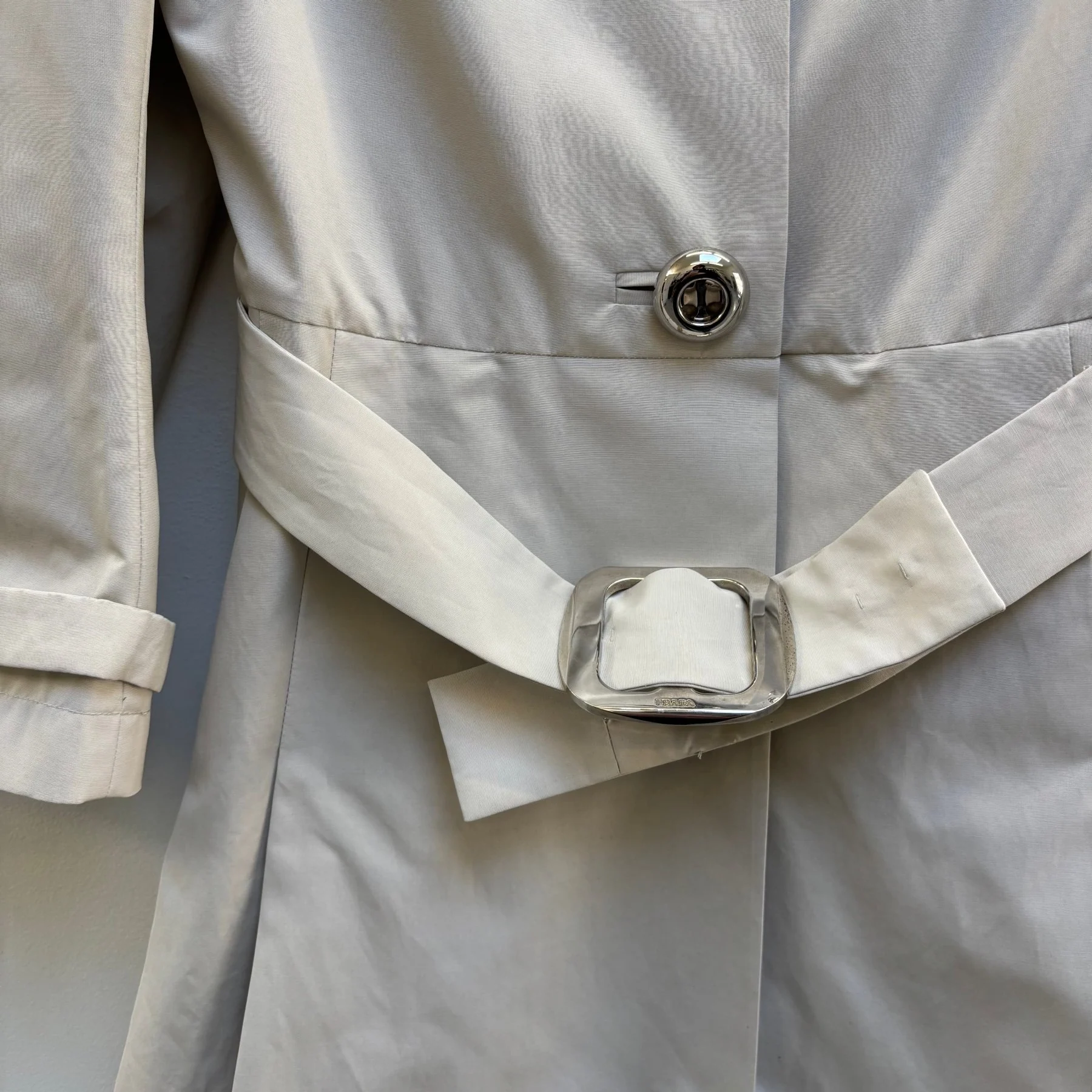 00s Prada Pleated French Trench Coat - Image 6