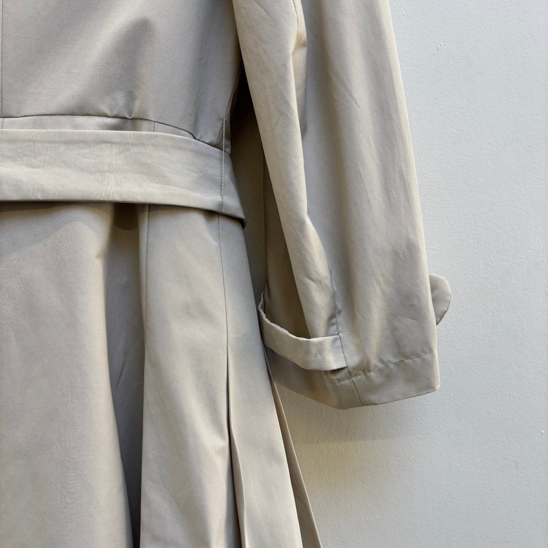 00s Prada Pleated French Trench Coat - Image 9
