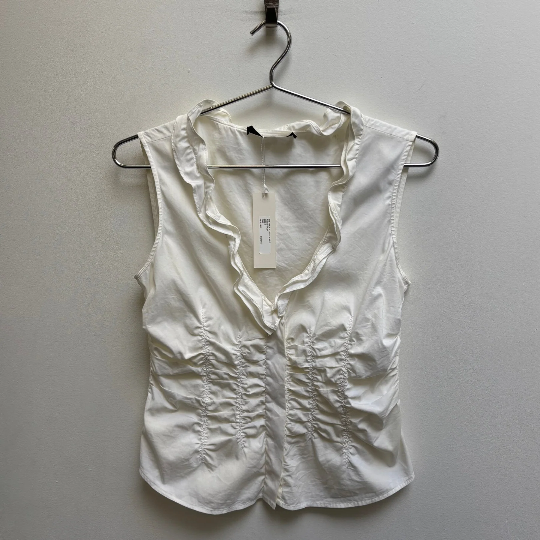 00s Prada Pleated Ruffle Tank Blouse