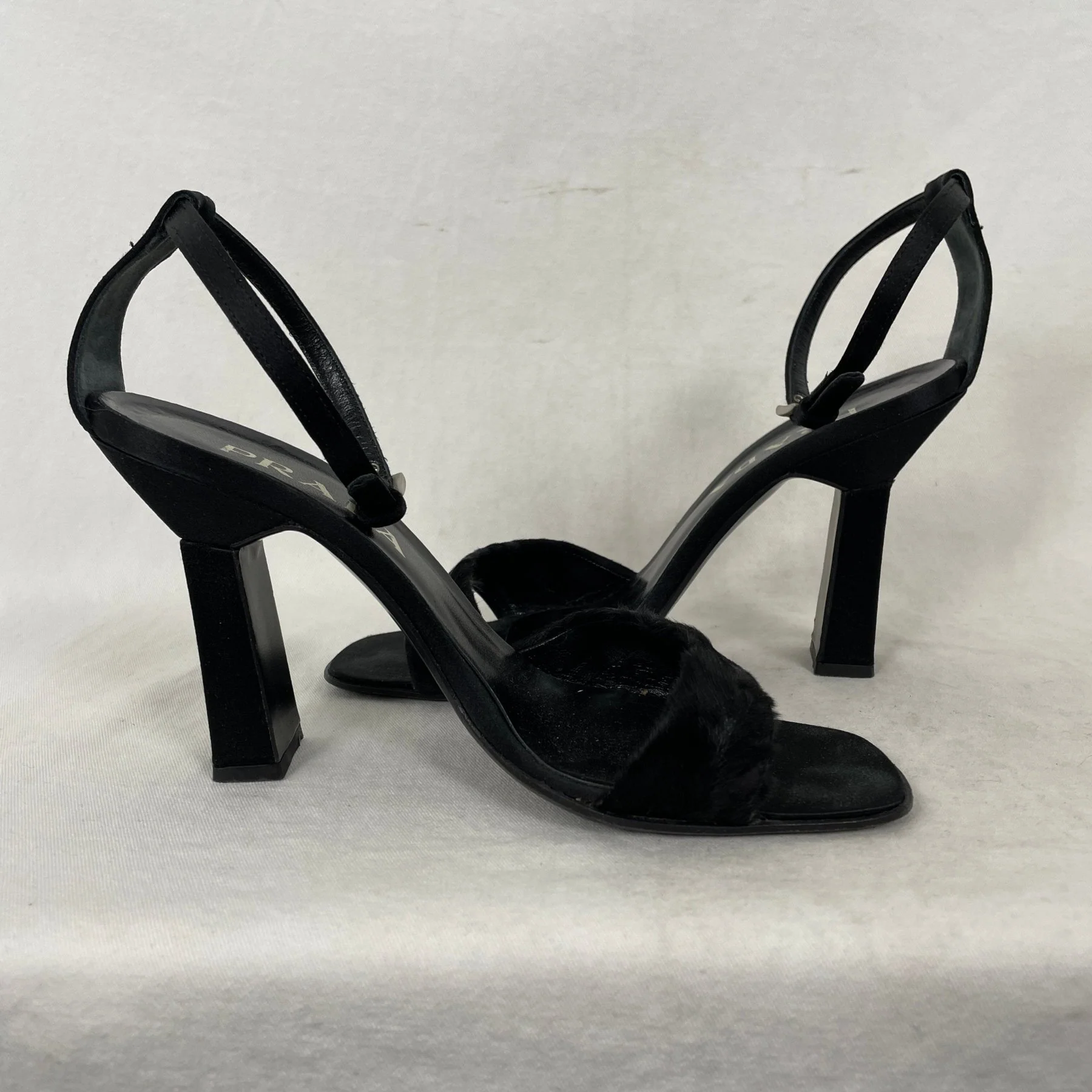 00s Prada Pony Hair Ankle Strap Heels - Image 4