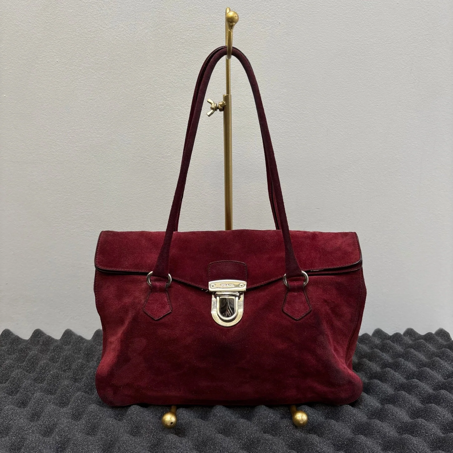 00s Prada Suede Camoscio Shoulder Bag