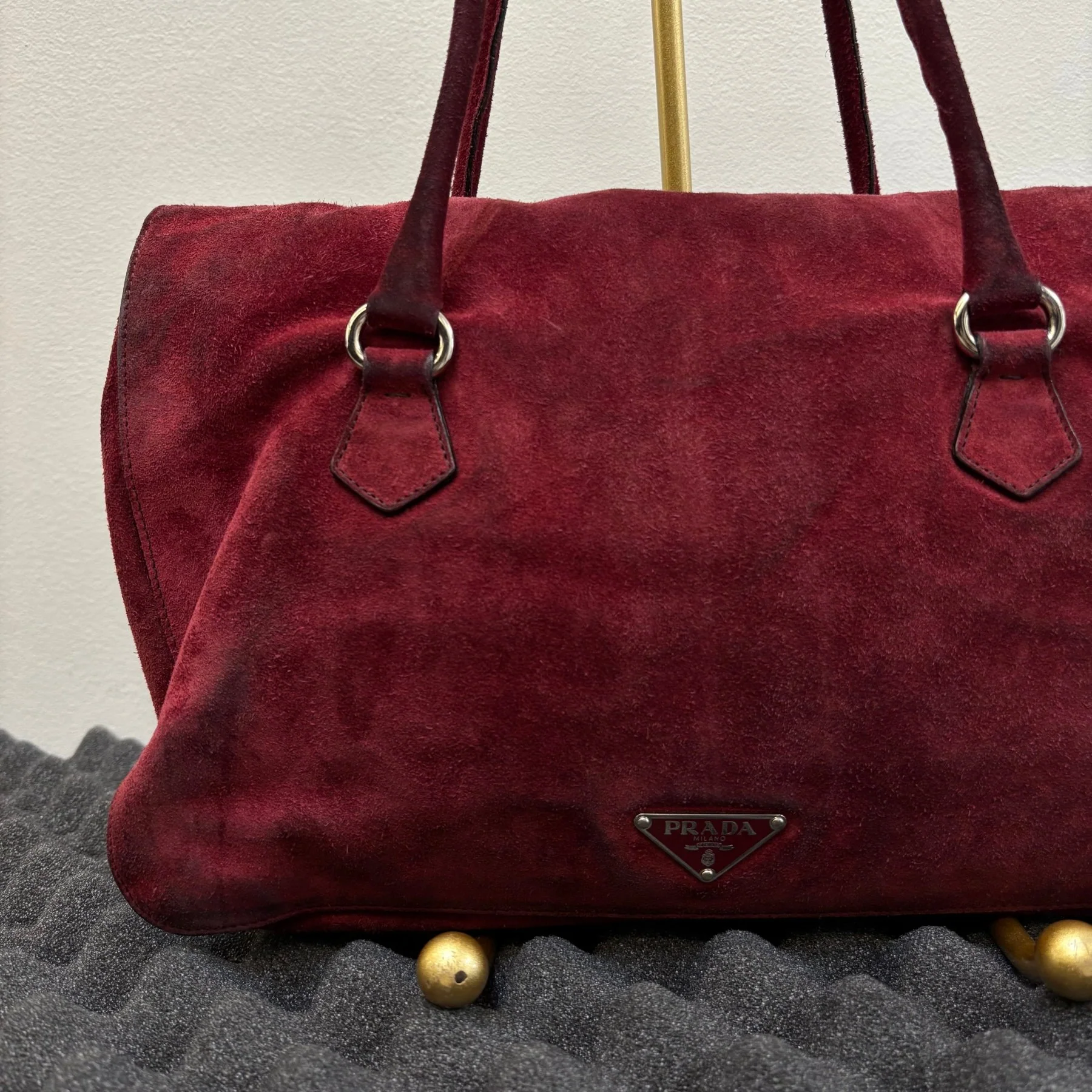 00s Prada Suede Camoscio Shoulder Bag - Image 5