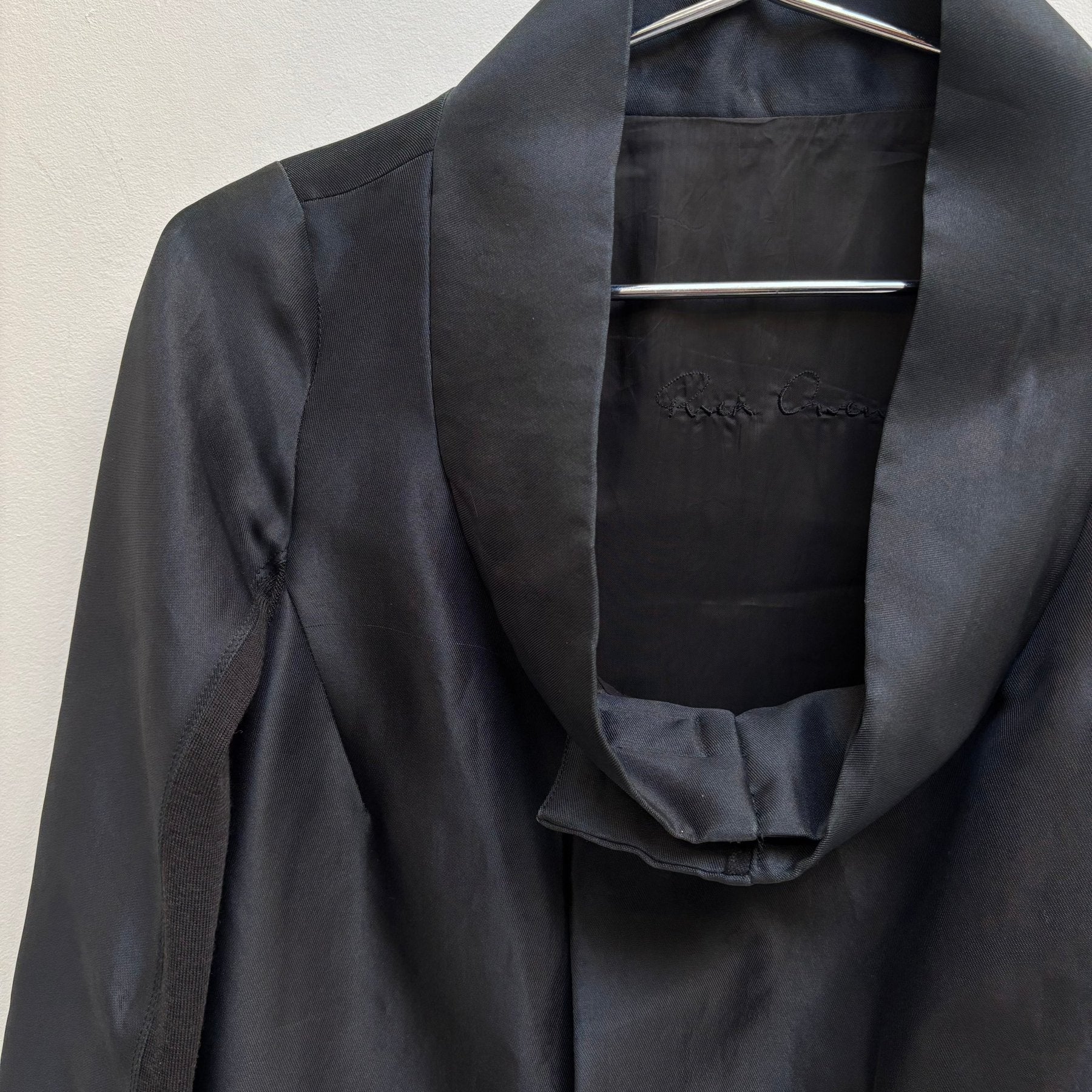 00s Rick Owens Silk Drop Neck Jacket - Image 3