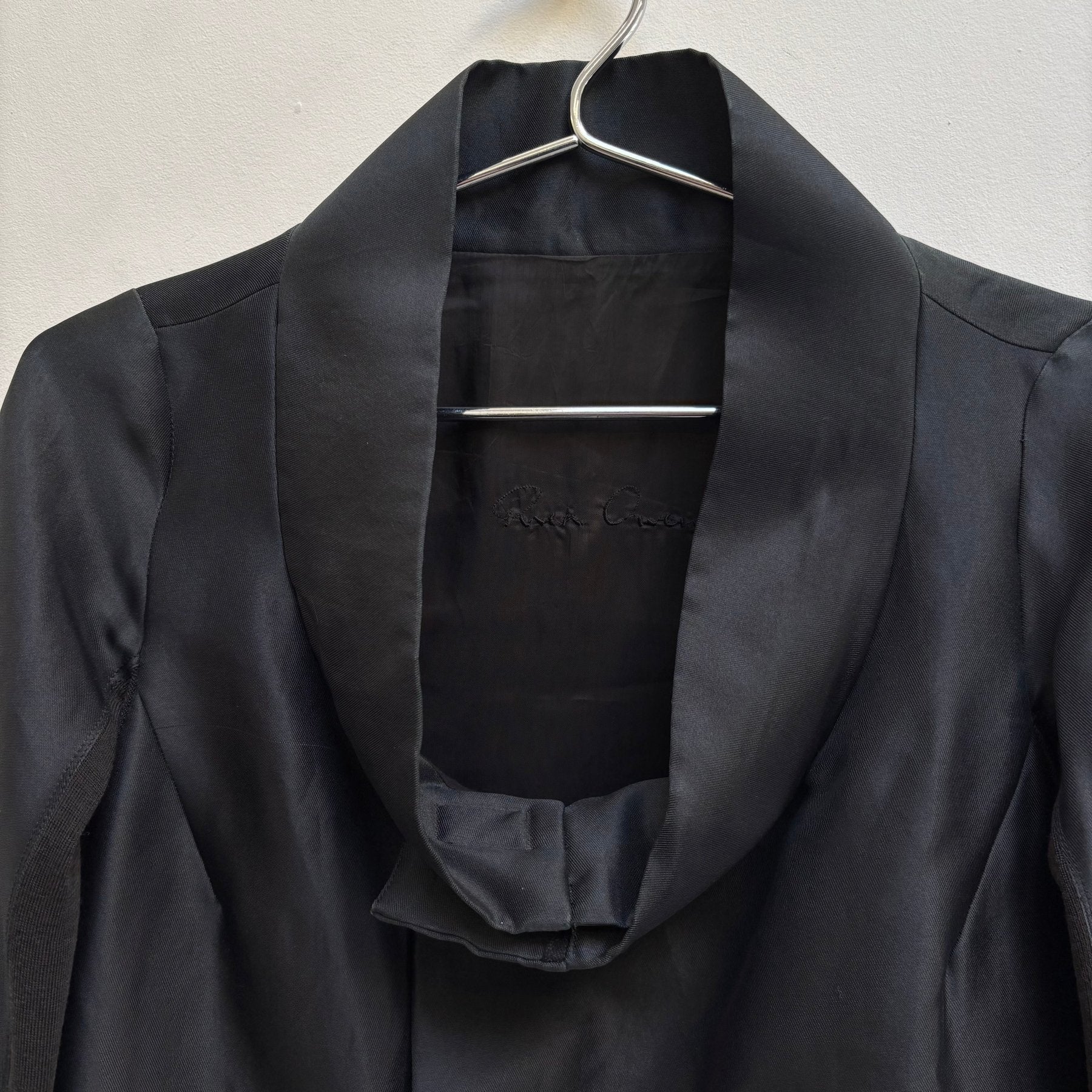 00s Rick Owens Silk Drop Neck Jacket - Image 4