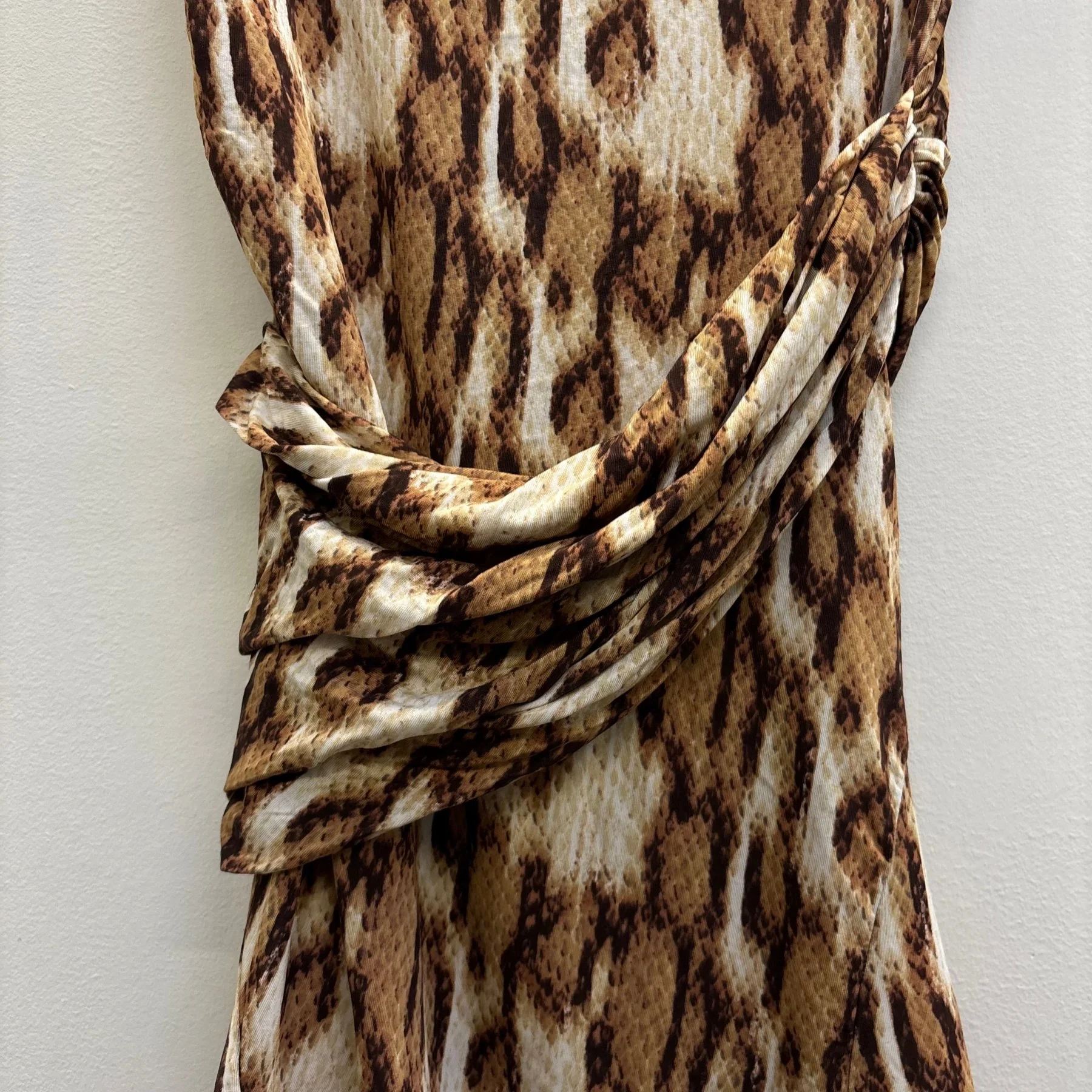 00s Roberto Cavalli Asymmetrical Animal Print Mini Dress - Image 11
